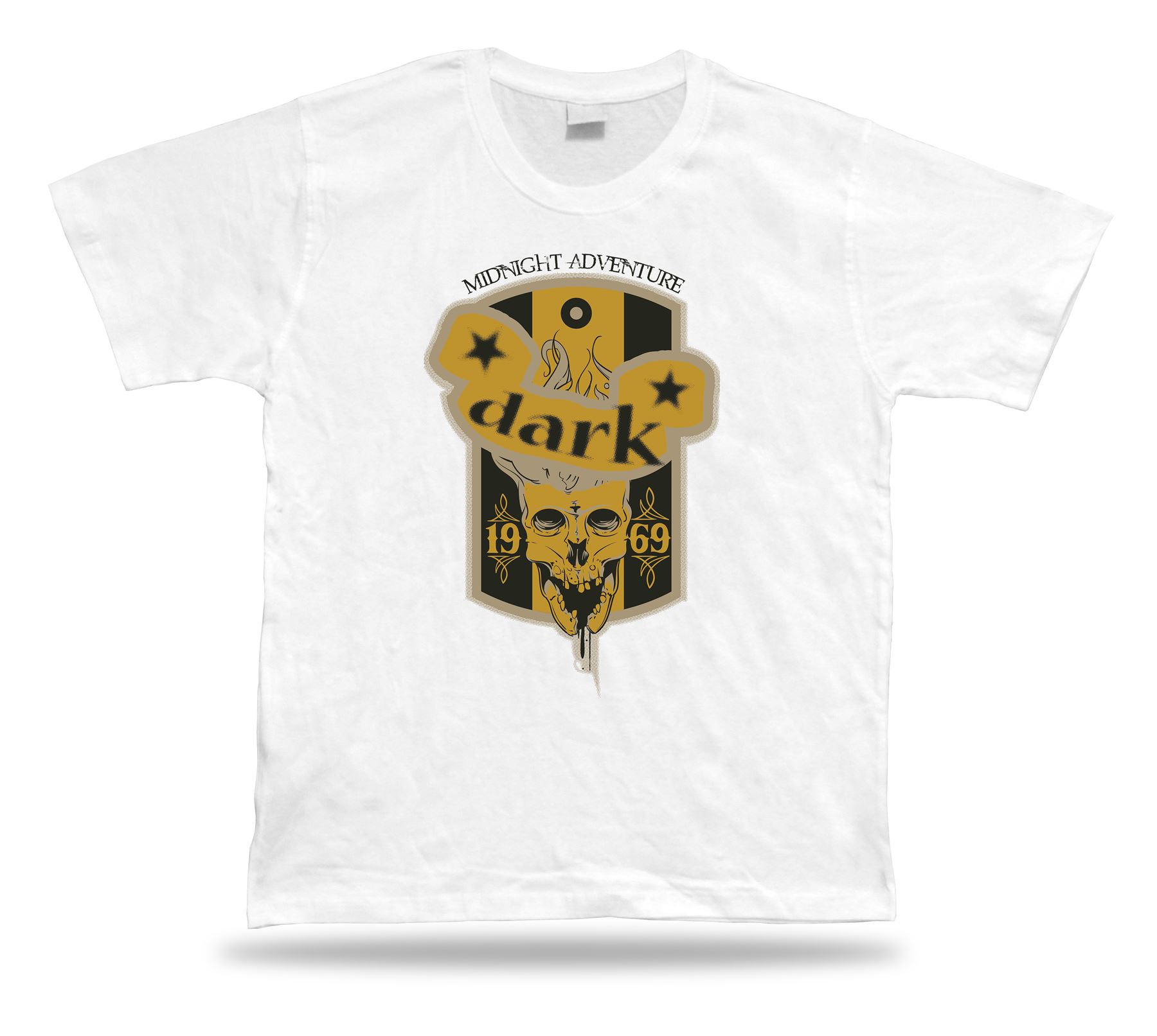 Tshirt Tee Shirt Birthday Gift Idea Midnight Adventure Dark Skull Evil Creepy - Picture 8 of 8