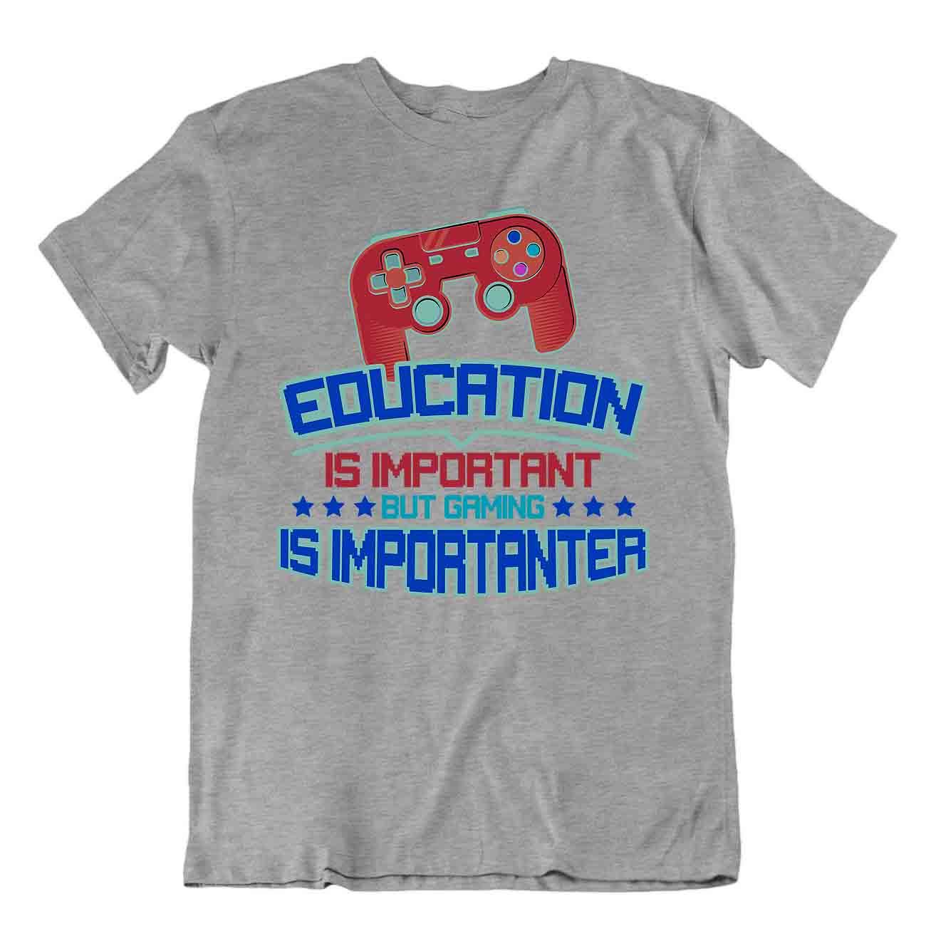 Camisa Gamer Education Gaming Is Important Camiseta Nacido Jugador Camiseta Regalo - Imagen 5 de 8