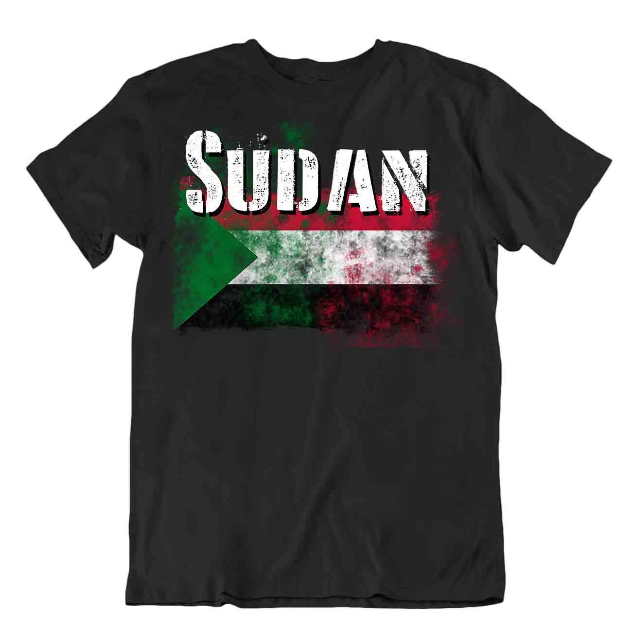 Camiseta de Sudán Banderas Pieza de Camiseta Viaje Recuerdo Blusa Té Bandera de Sudán Tops disponibles - Imagen 2 de 43