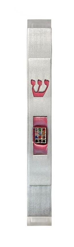 Estuche de mezuzá Hoshen hamsa motiv 12 cm judaica judía sombra aluminio regalo sagrado - Imagen 3 de 3