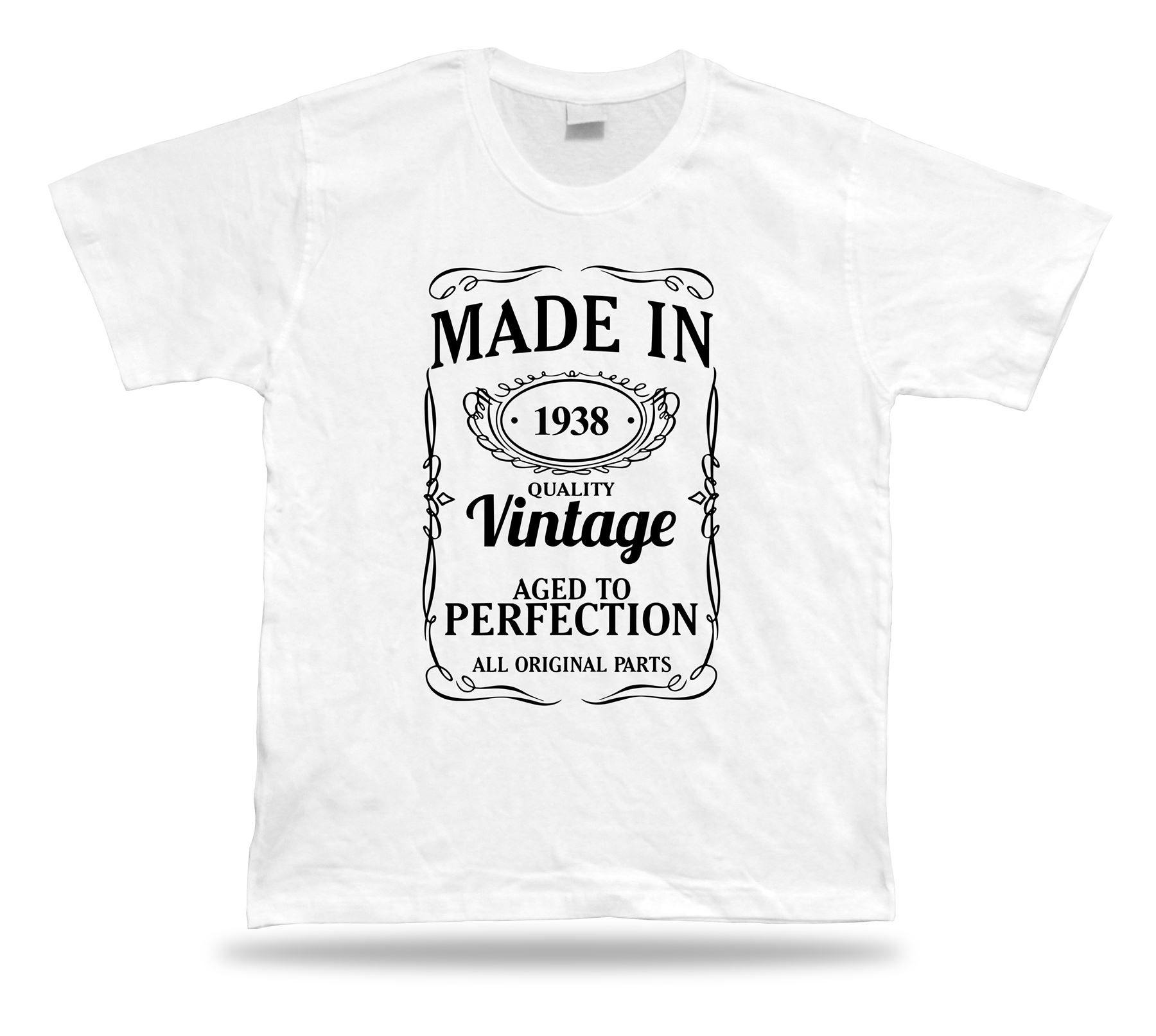 Printed T shirt tee Made in 1938 happy birthday present gift idea unisex - Picture 8 of 8