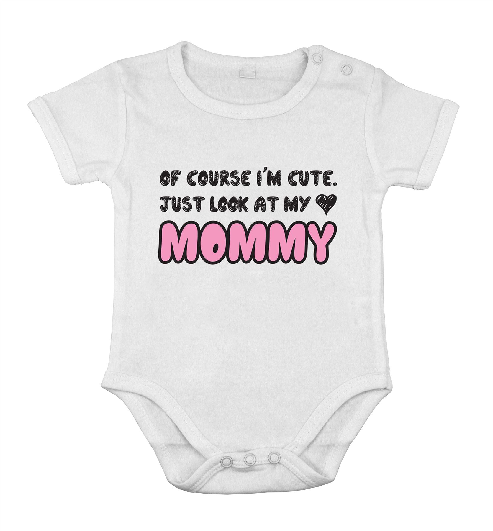 I'M cute look at my MOM NBB Babyborn lustiger Body besondere Idee Einteiler rosa - Bild 4 von 5
