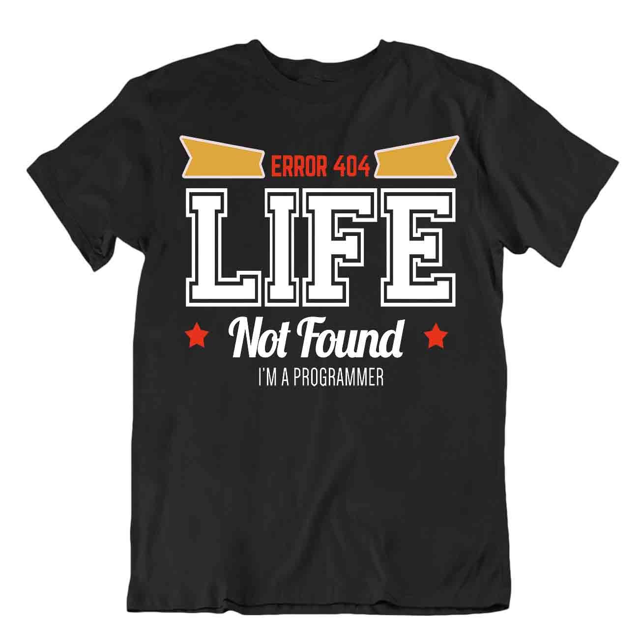 Computer Error Tshirt Programmer T-Shirt Life Not Found Tee Coder Shirt - Bild 2 von 8