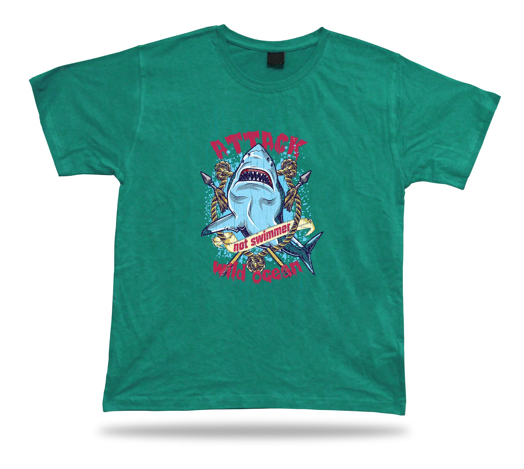 Shark Attack Wild Ocean Moder Nueva Idea Ropa Camiseta Diseño Cumpleaños Regalo Camiseta - Imagen 4 de 8