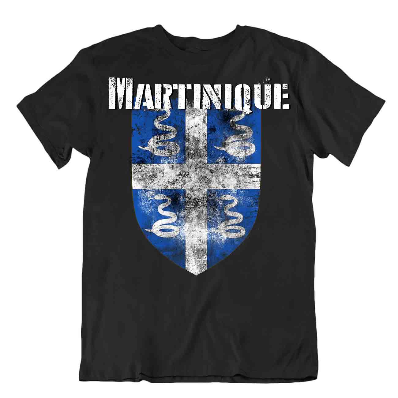 Camiseta Bandera Martinica Camiseta Top Ciudad Mapa Blanco Serpiente Gran Regalo Original - Imagen 2 de 8