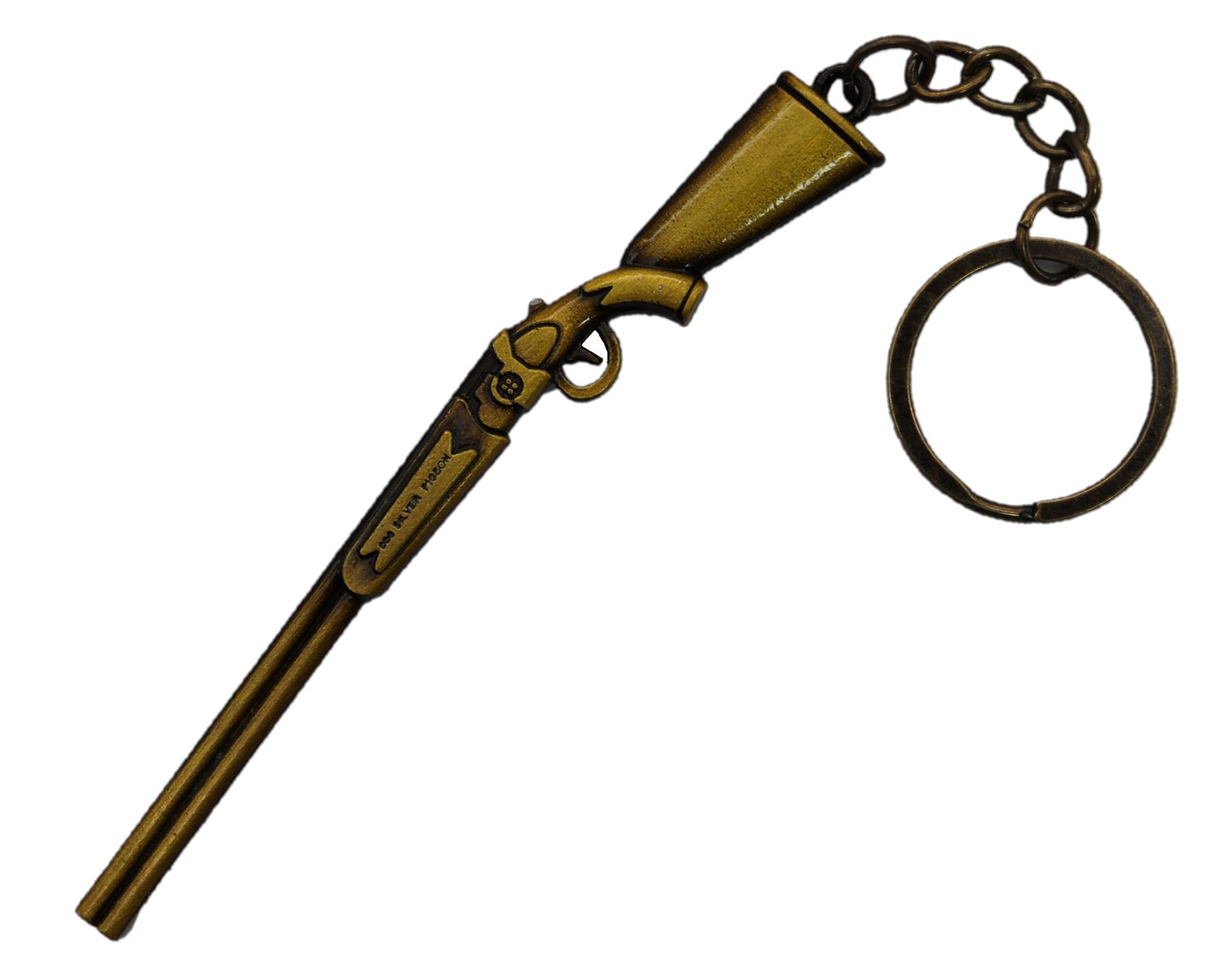 GOLD or SILVER UZI MACHINE GUN PISTOL BOX KEYRING KEY CHAIN UK SELLER RIFLE RING