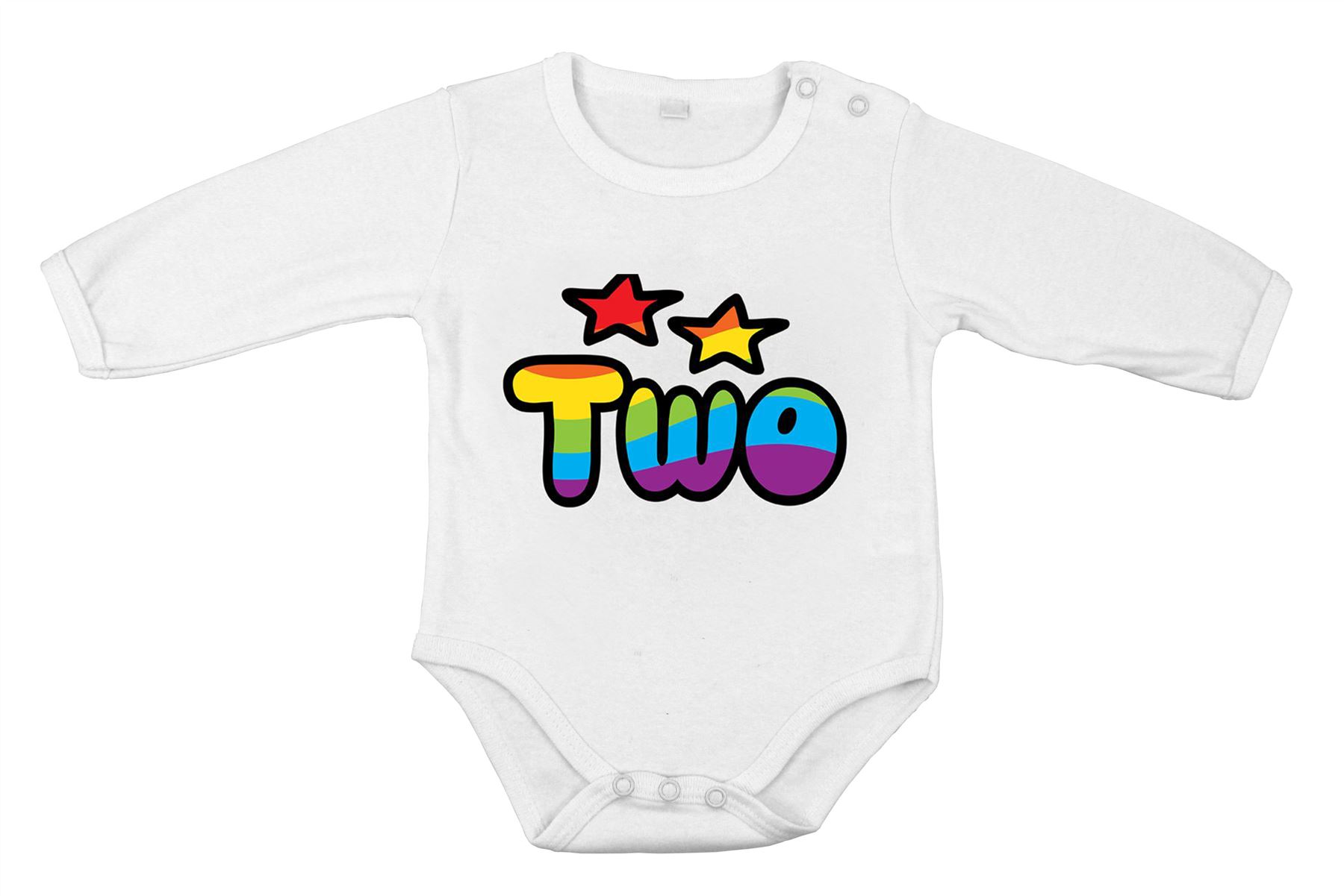 Dos Arco Iris 2º Cumpleaños Niños Babyborn Princesa Babygrow Shower Unisex Regalo - Imagen 2 de 5
