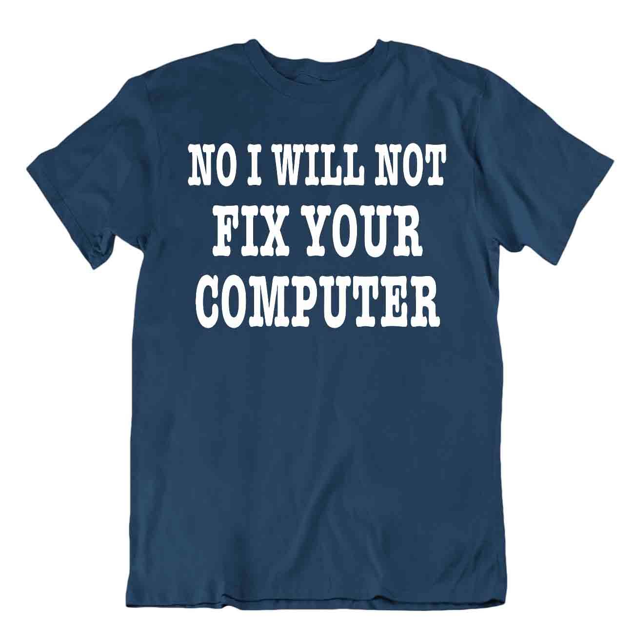 Maglietta Fix Your Computer Maglietta Scherzo Fumetto Unisex Cool Regalo Maglietta - Foto 6 di 8