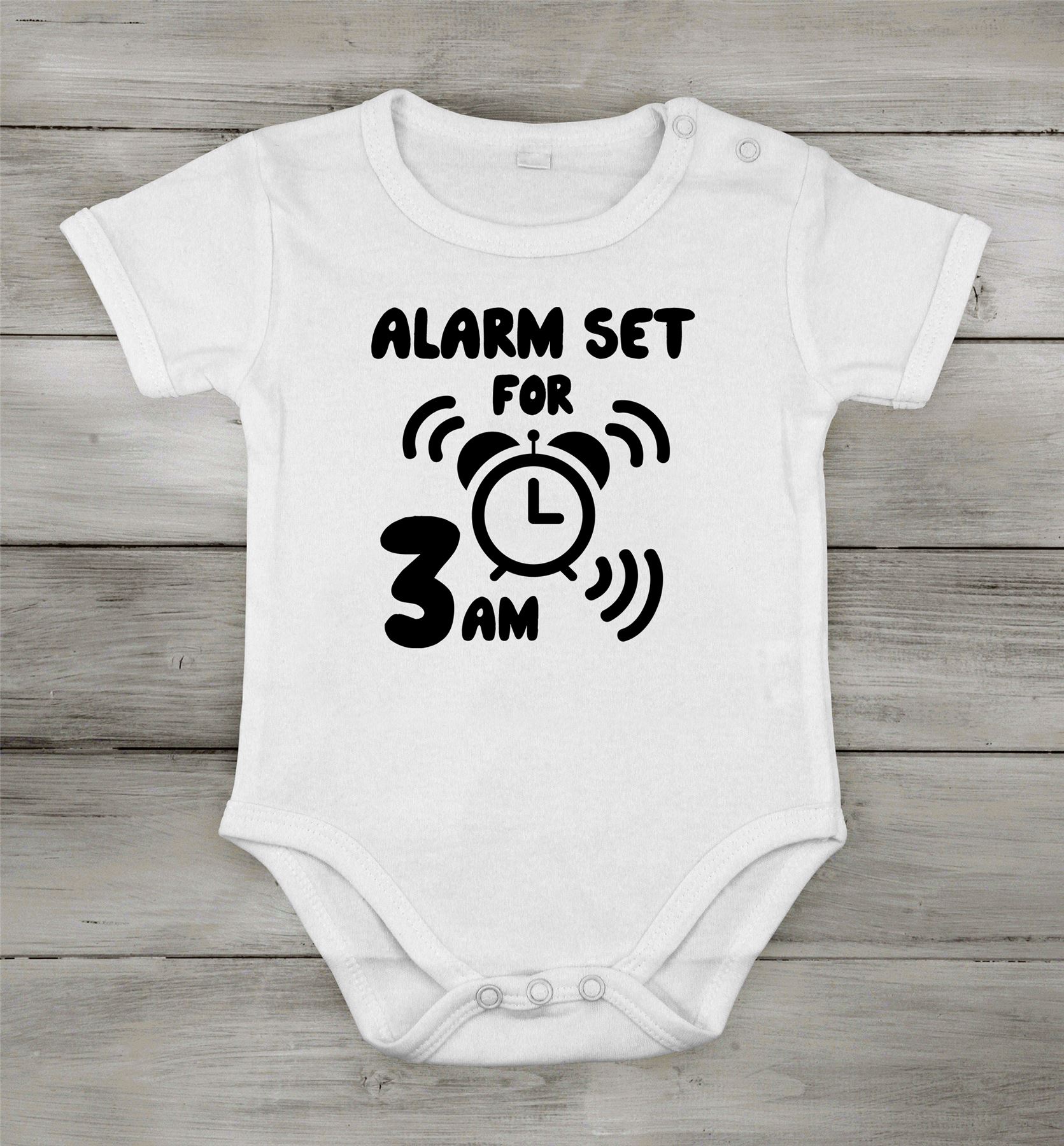 Juego de alarma Babygrow para 3 am Body Mono Recién nacido bebé especial Ducha regalo - Imagen 5 de 5