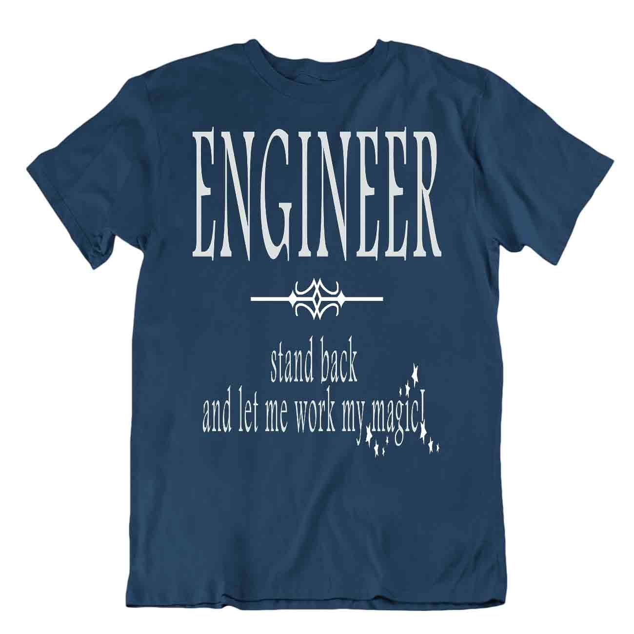 Trabajo de ingeniería a través de camiseta mágica camisa informal novedad ciencia camisa homor - Imagen 6 de 8