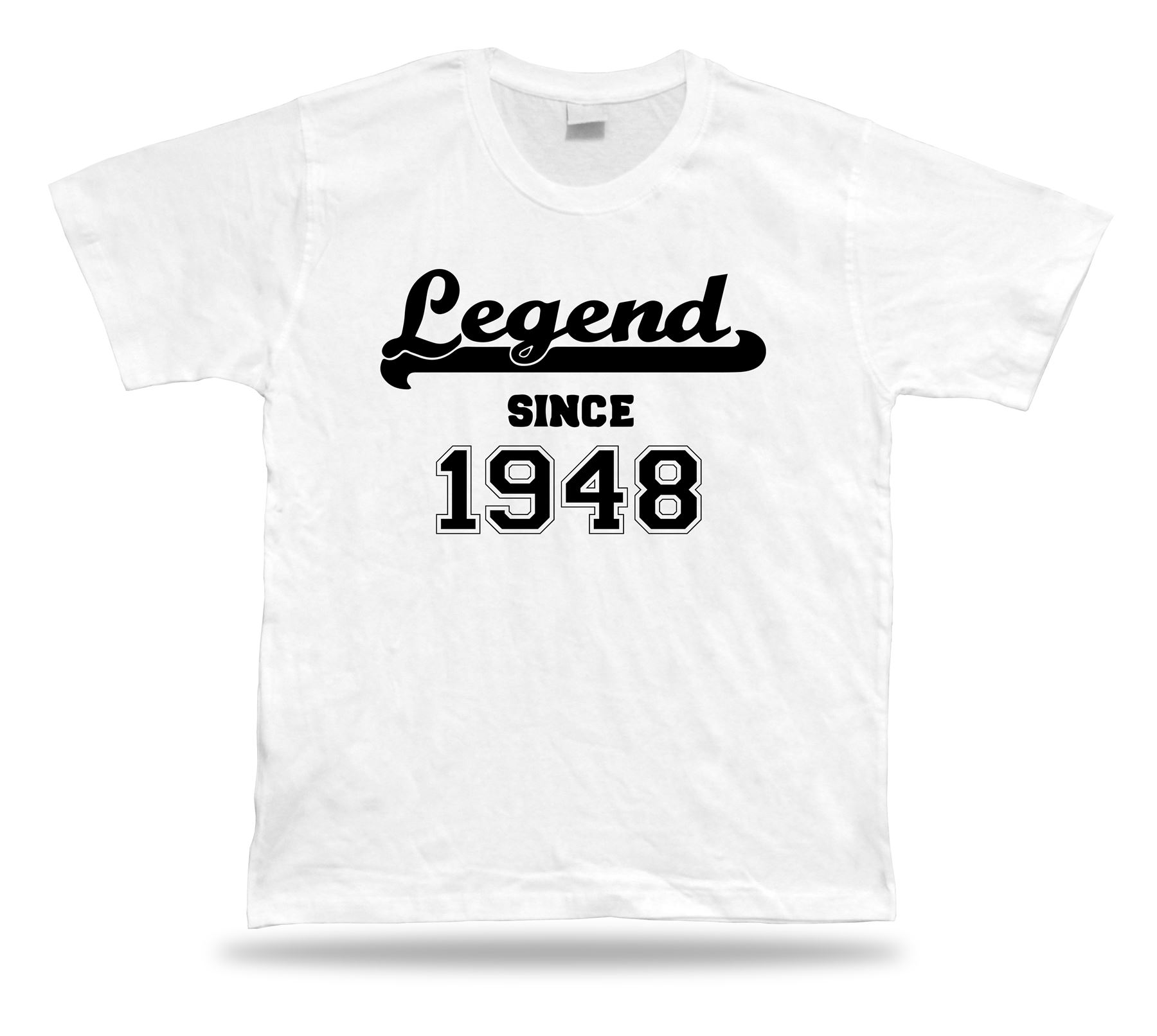 T-shirt imprimé tee Legend depuis 1948 heureux anniversaire idée cadeau unisexe - Imagen 8 de 8