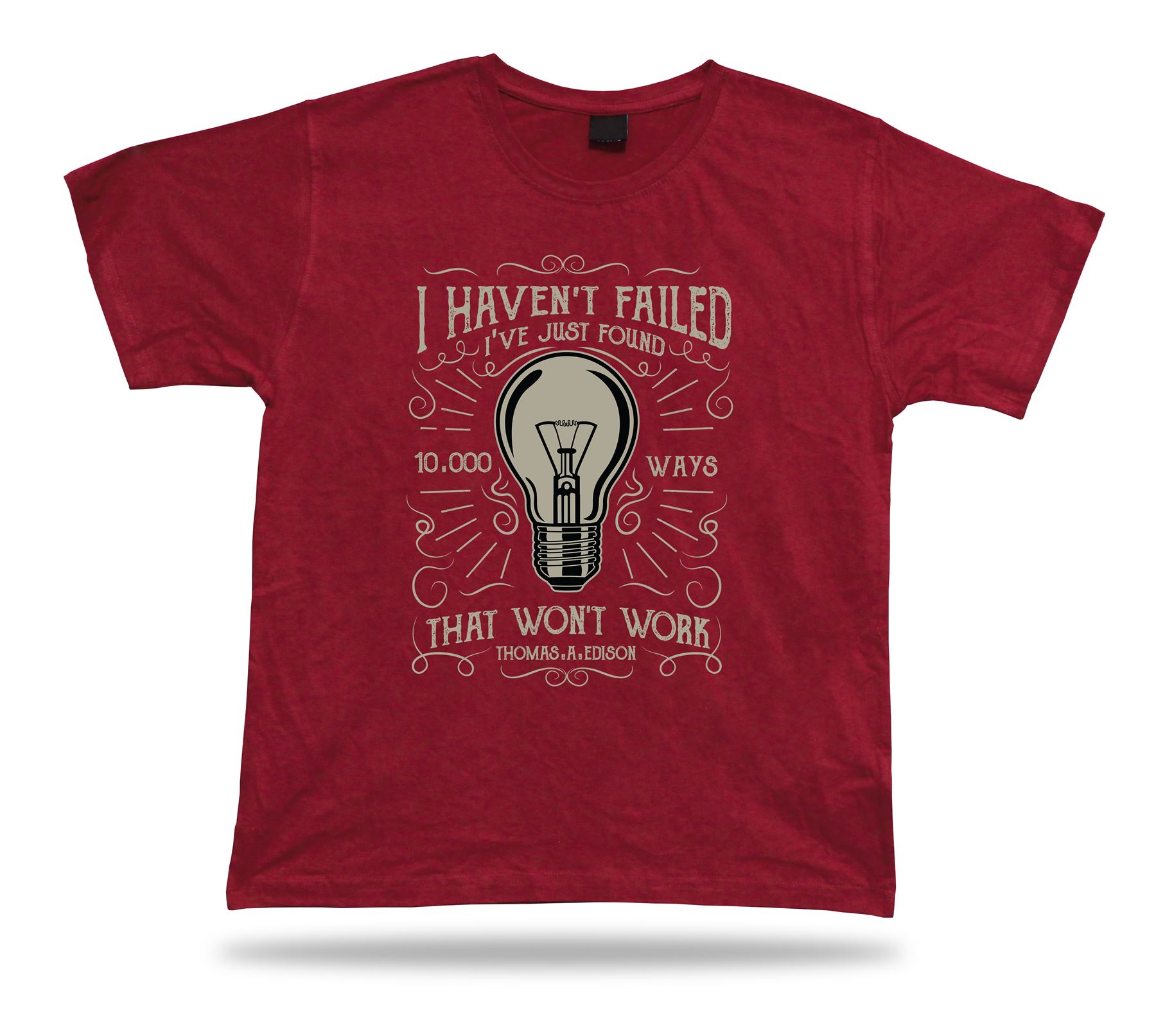 10.000 Ways Thomas Edison Vintage Camiseta Regalo Especial Cumpleaños Camiseta Ropa - Imagen 7 de 8