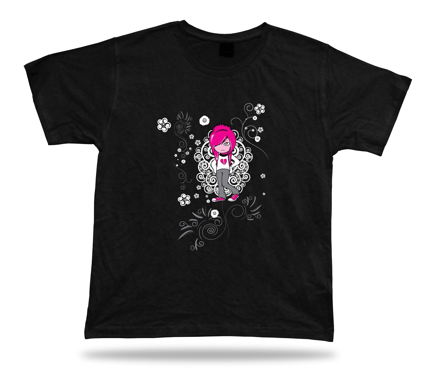 ホット&クール Sad Girl Emo Punk awesome cool modern stylish tshirt tee design