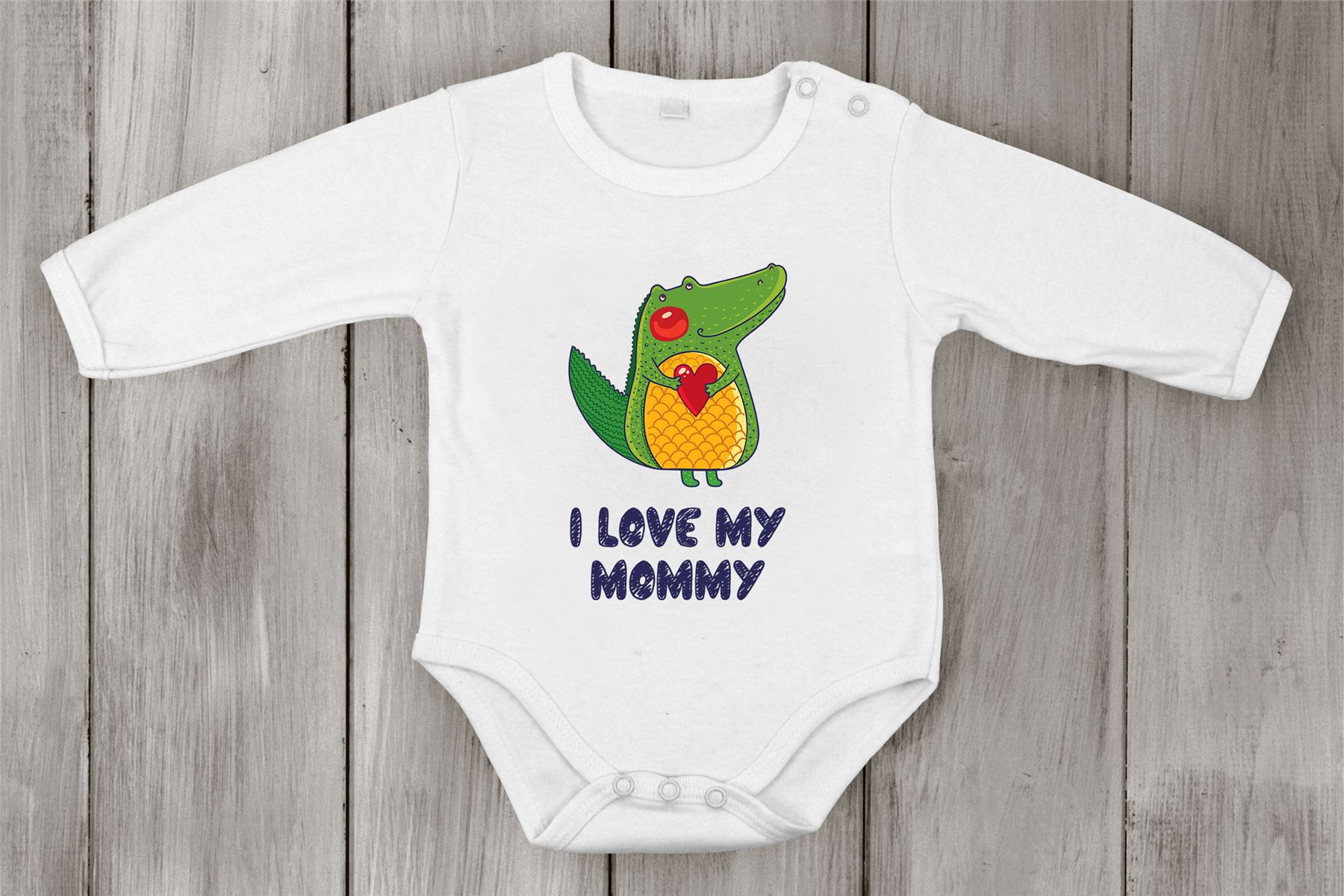 Mono I Love My Mommy Safari Rana Divertido Lindo Bebé Crecimiento Recién Nacido Algodón Cocina - Imagen 3 de 5