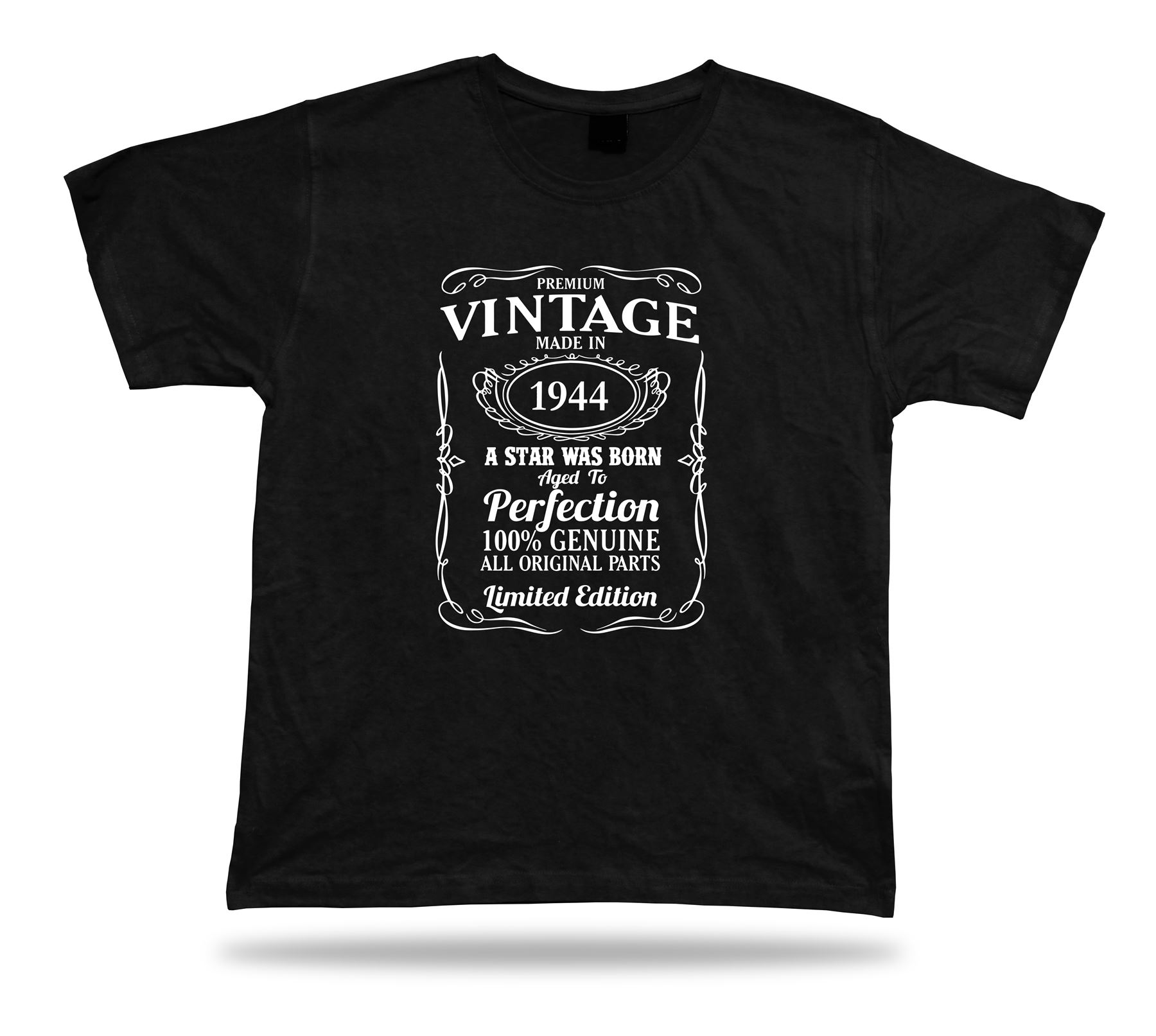Printed T shirt tee star is born 1944 happy birthday present gift  display picture 1