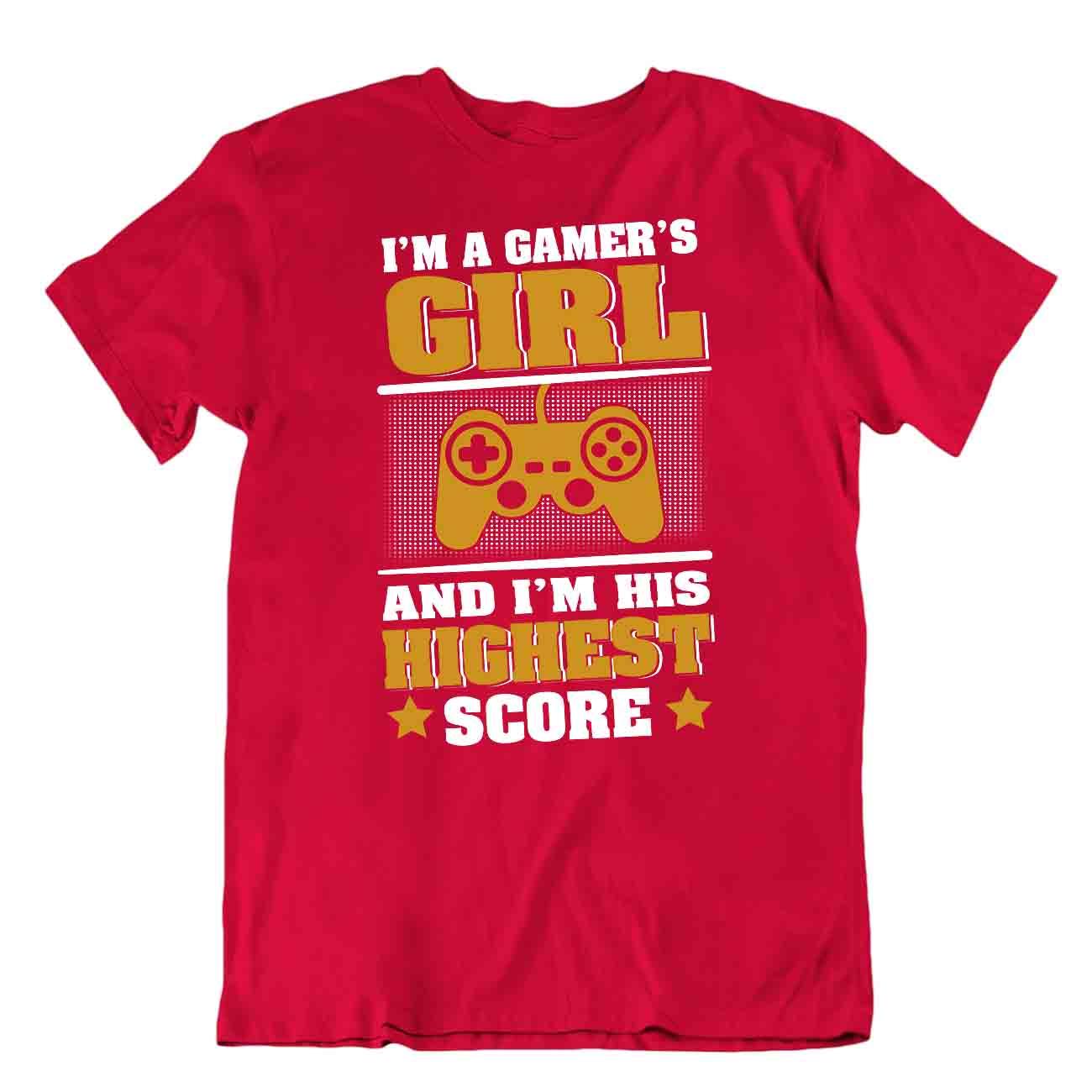 Camiseta Gamer Girl Puntuación Más Alta Camisa Juego Informal Camisetas Inteligentes - Imagen 7 de 8