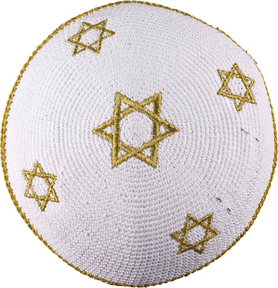 Estrella de David cúpula sagrada Yarmulke tejido tribal judío gorro kipá - Imagen 3 de 4
