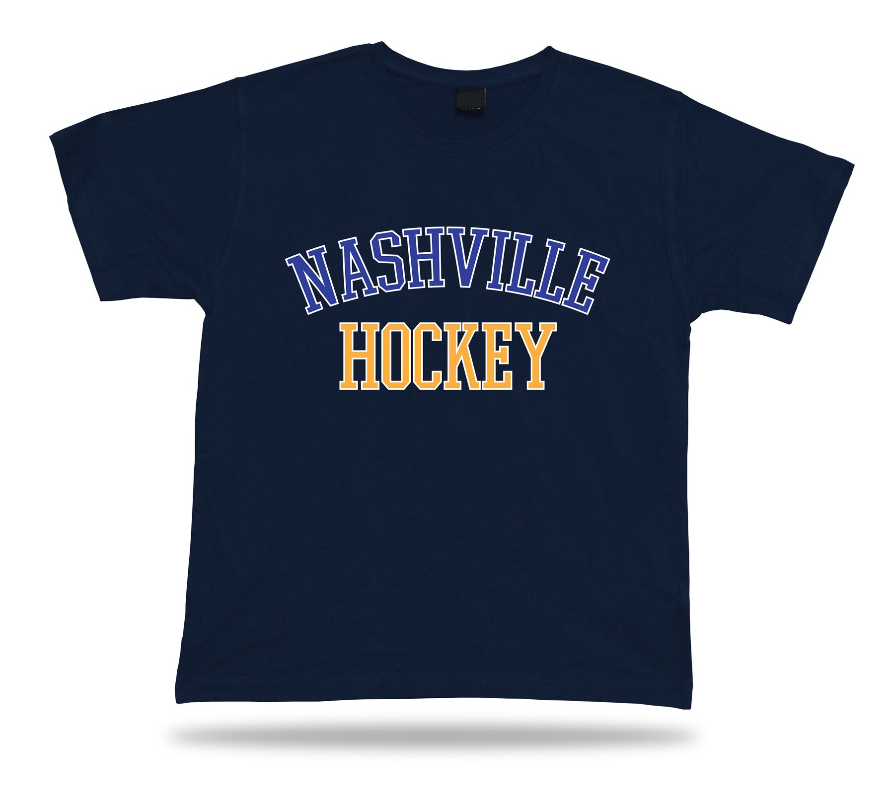 【HOCKEY】NUMBER ONE TEE WHITE NASHVILLE HOCKEY t-shirt tee blue gold white TN USA ice
