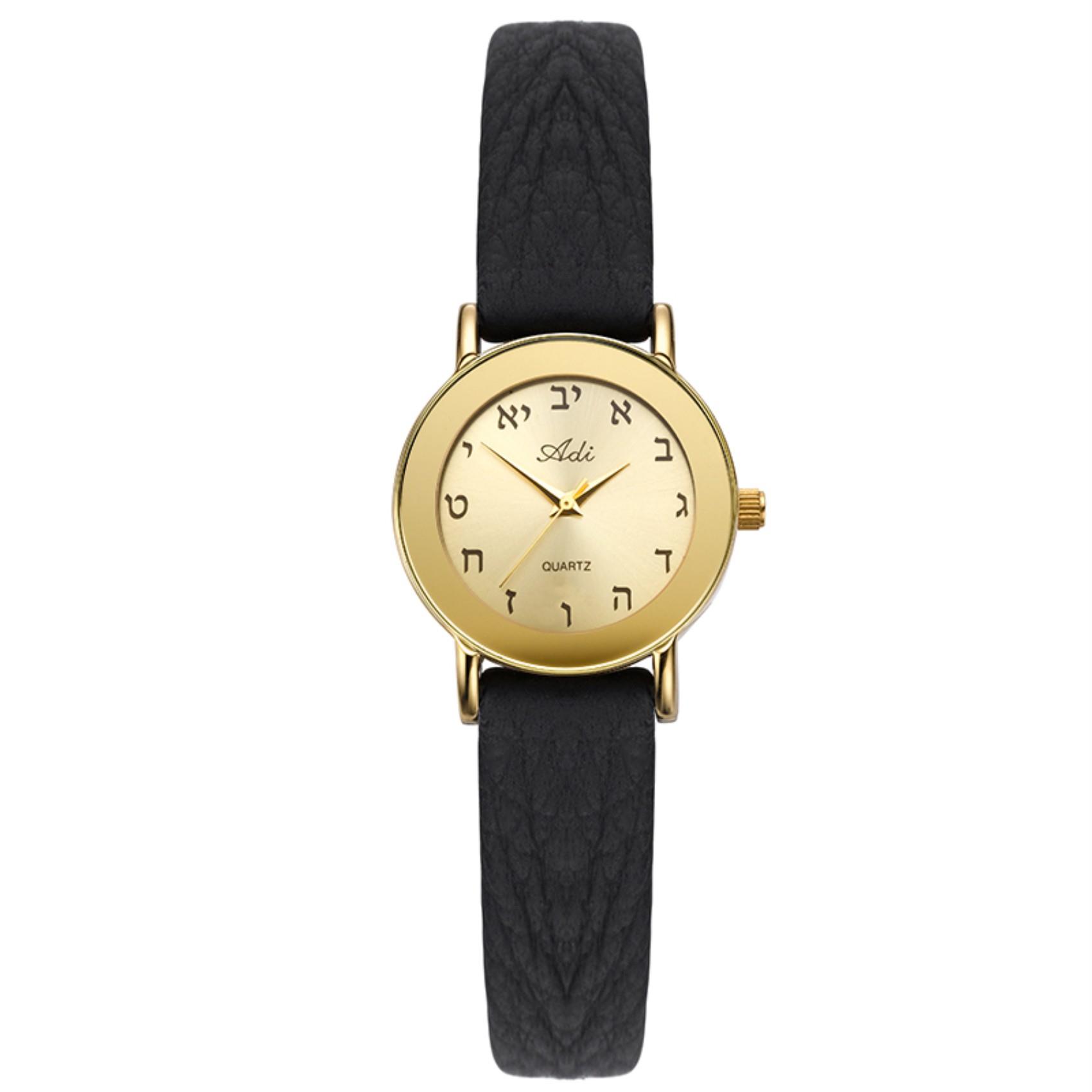 Gold-Tone Women\'s Watch with Black Leather Strap Vintage Black Leather Women main image 4