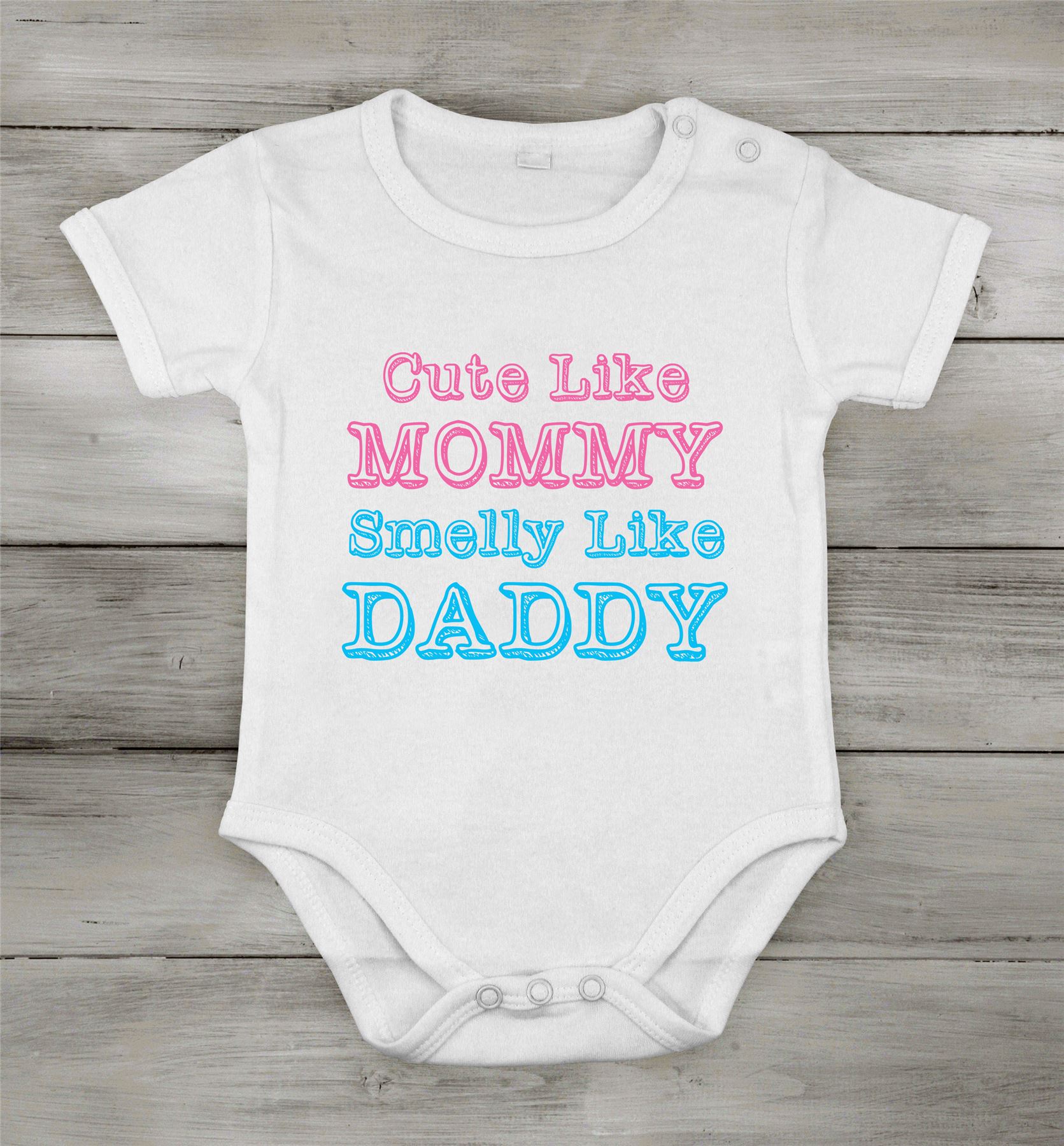 Lindo como mamá maloliente como papá uno divertido niños cumpleaños mono humor ducha - Imagen 5 de 5