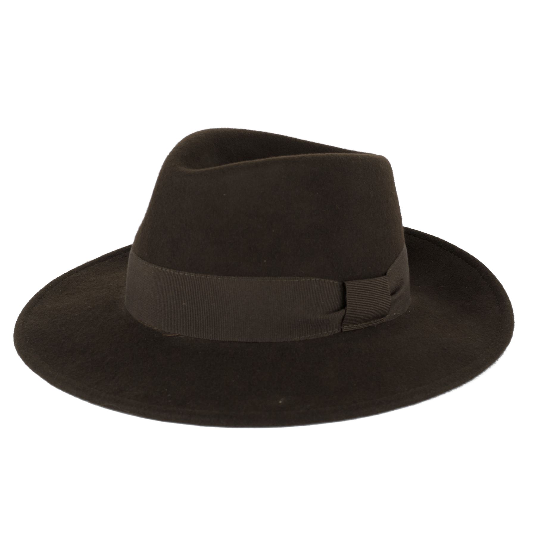 Wool Fedora Hat with Grosgrain Band 