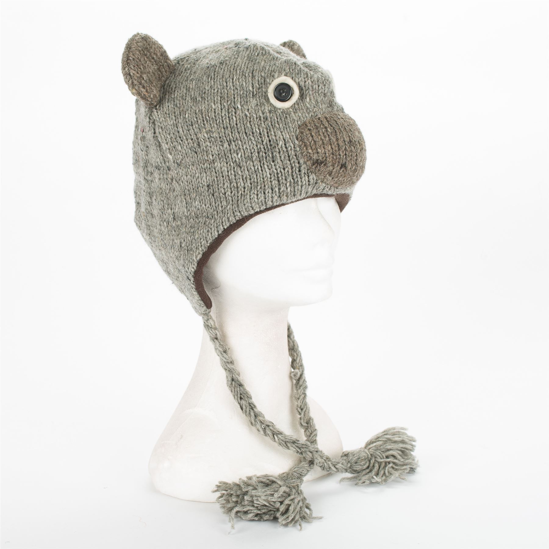 Handmade Knit 100 Wool Unisex Animal Winter Nepal Hat