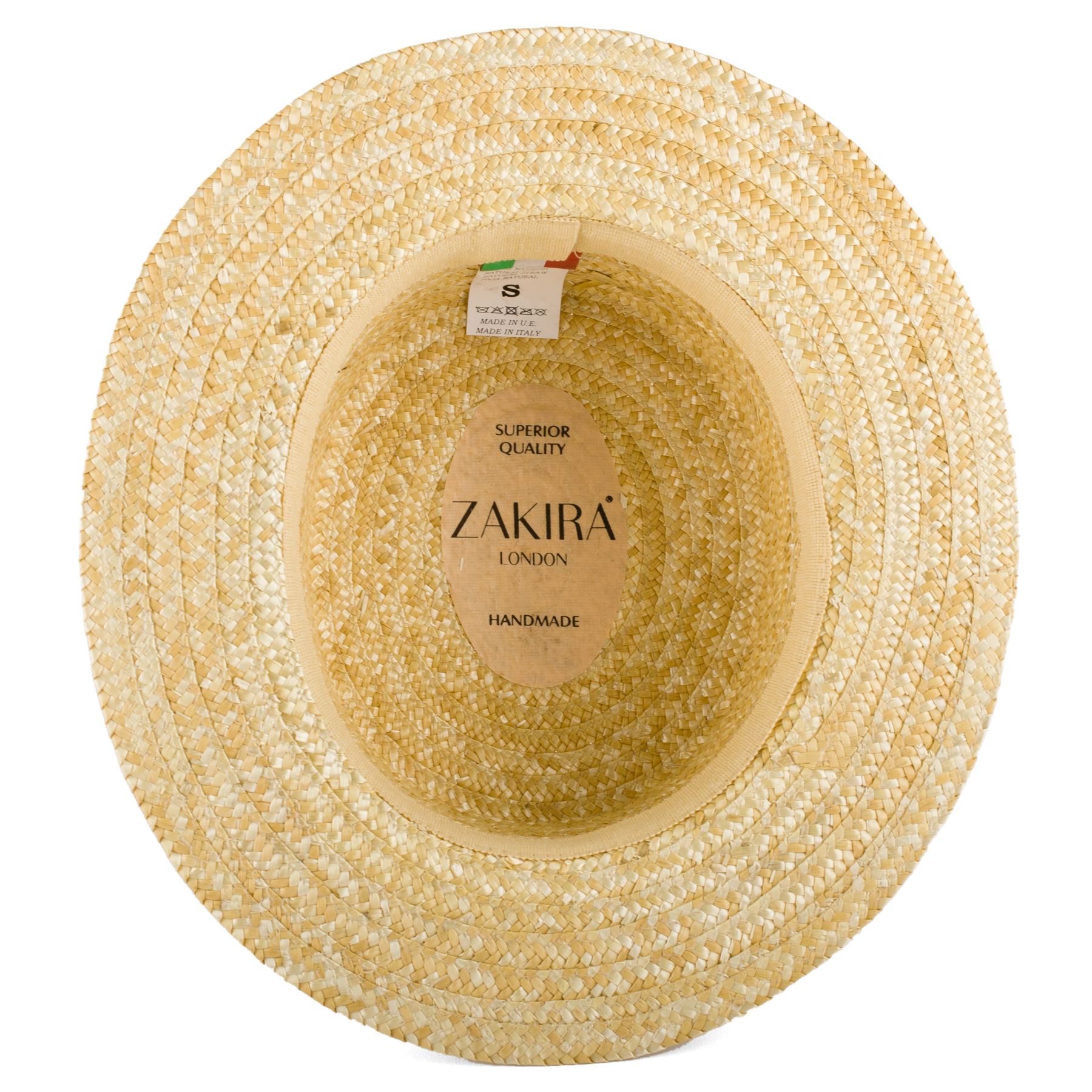ZAKIRA Straw Boater Hat Handmade in Italy eBay