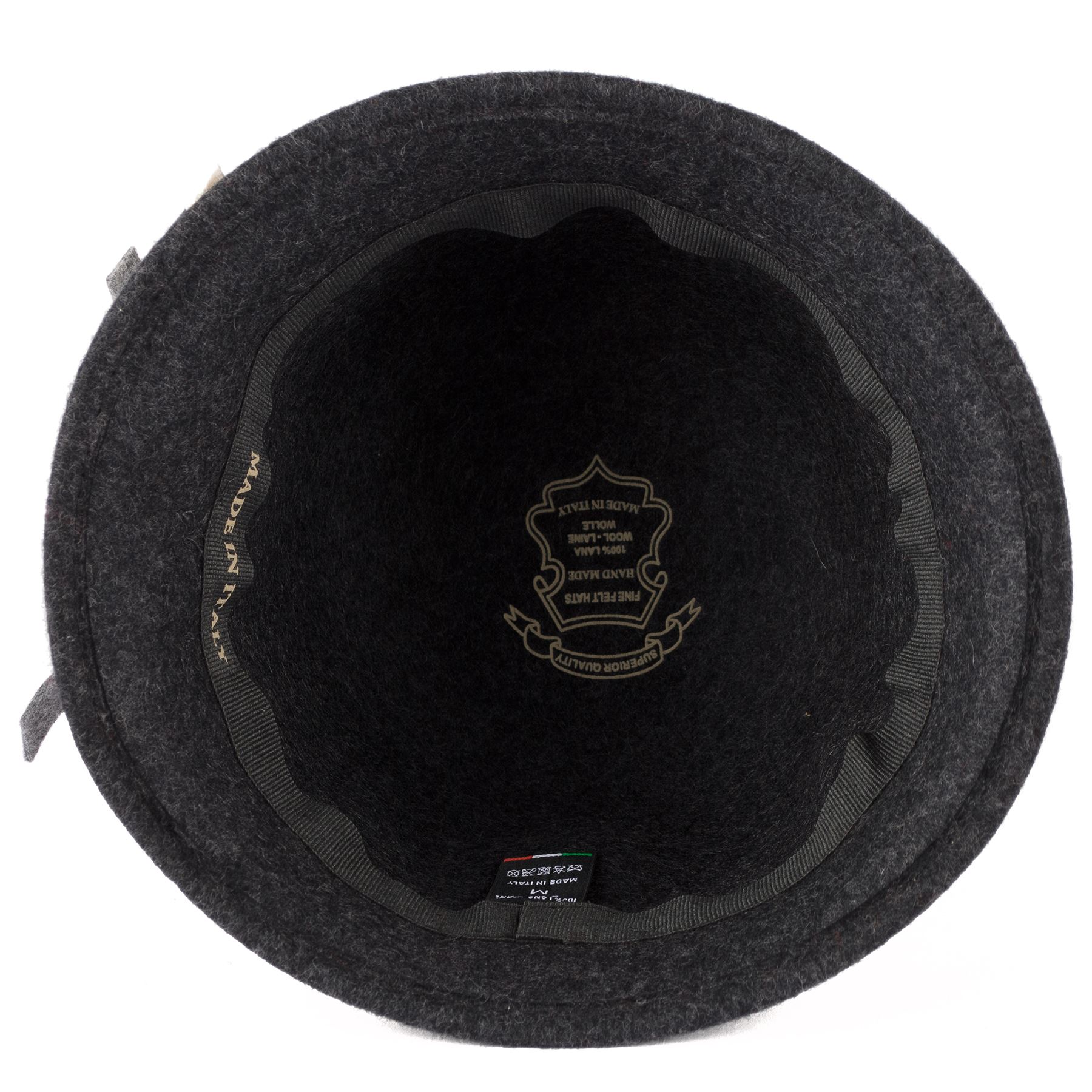 Ladies 100/% Wool Cloche Hat with Three Colour Felt Band Handmade in Italy