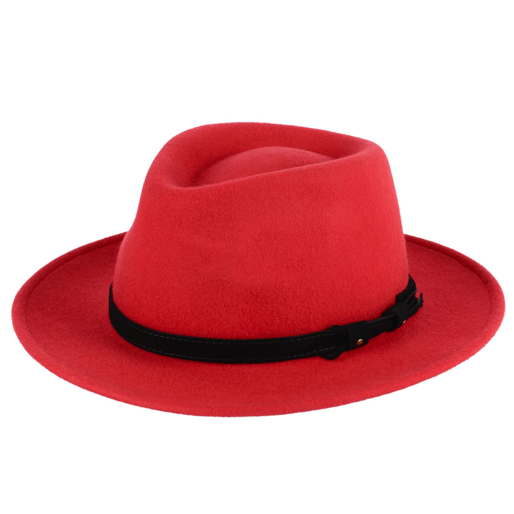Wool Fedora Hat with Leather Belt Waterproof & Crushable Handmade in