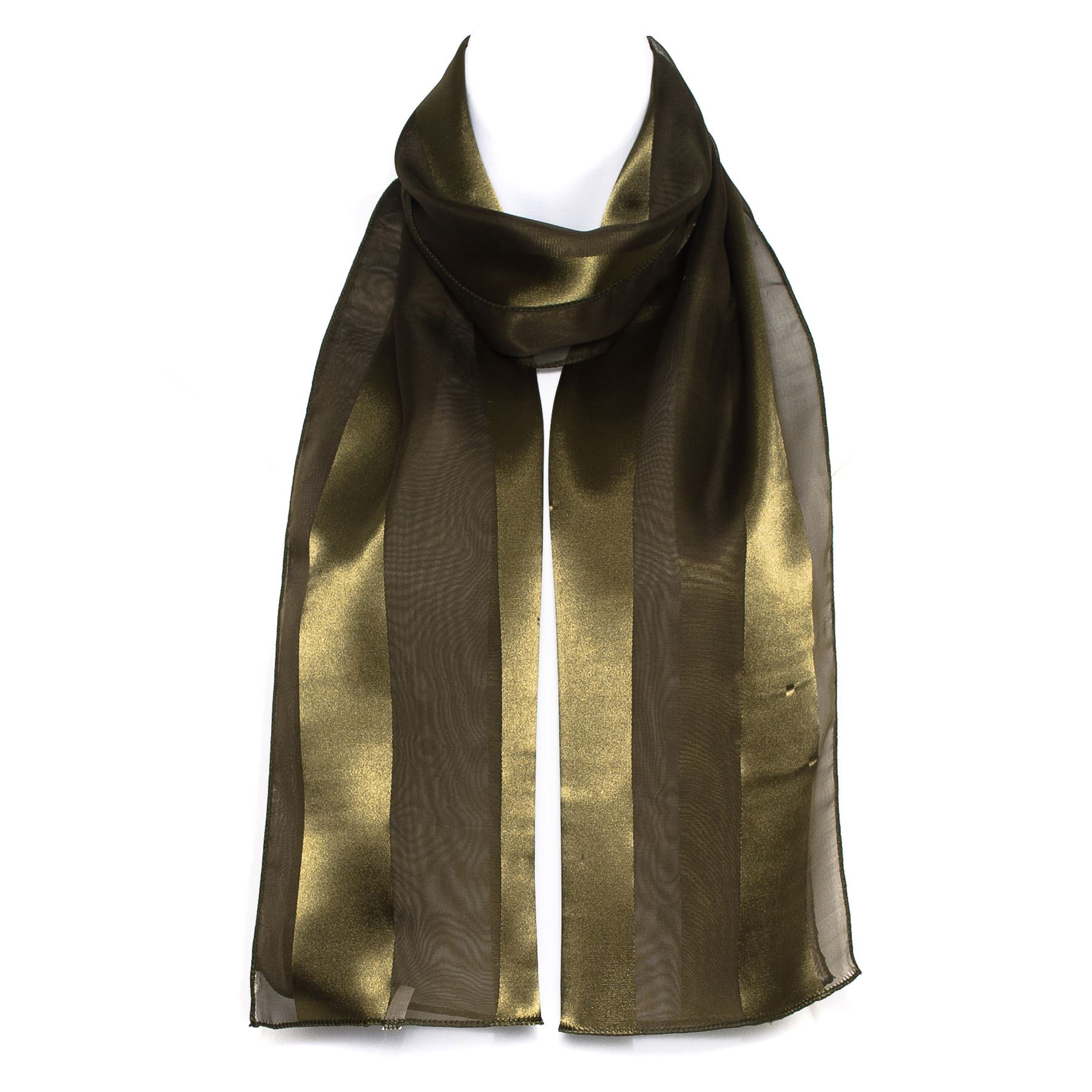 Filles Femmes écharpe en mousseline de satin foulard rayé 