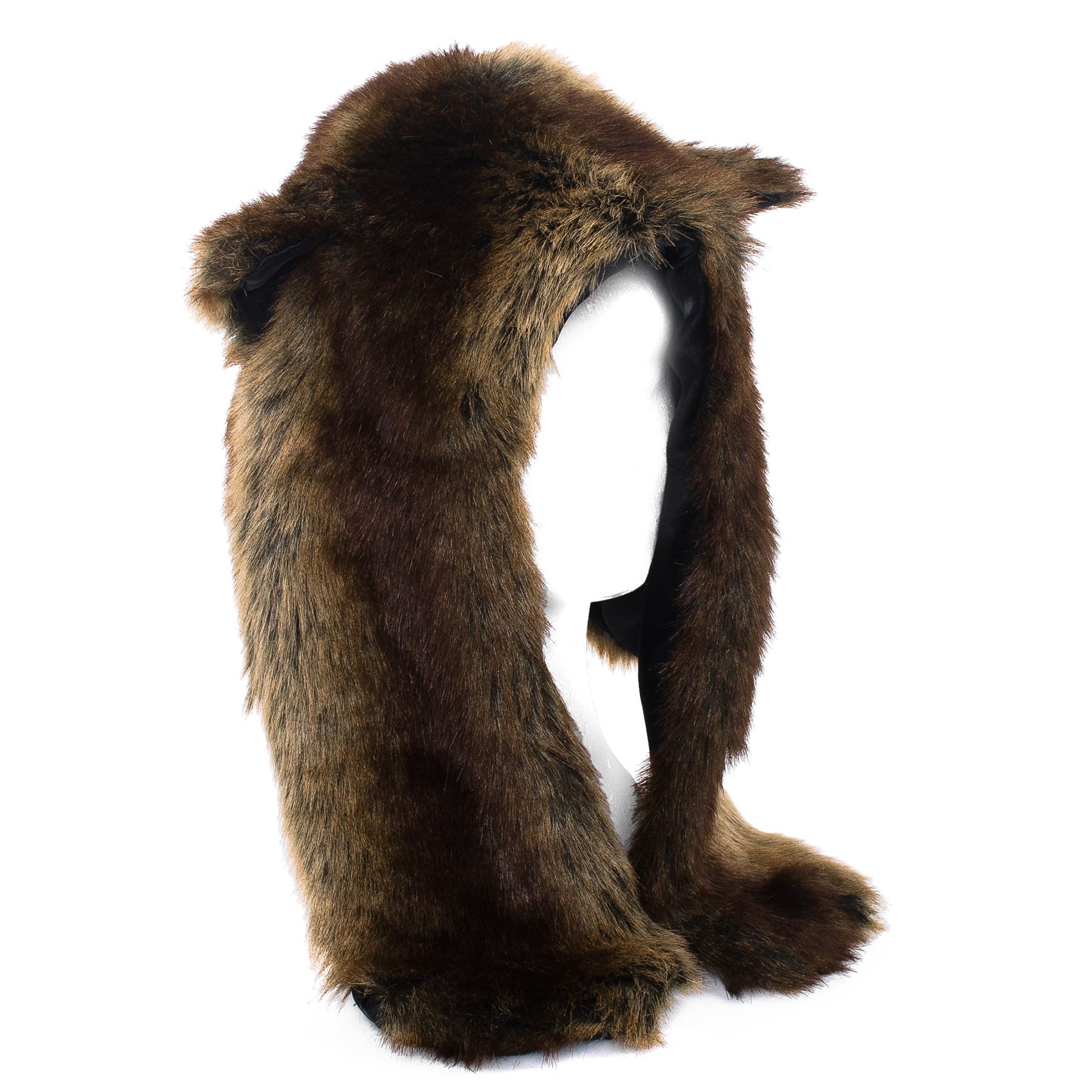 Faux Fur WoUnisex Animal Hat with attached Scarf and Gloves eBay