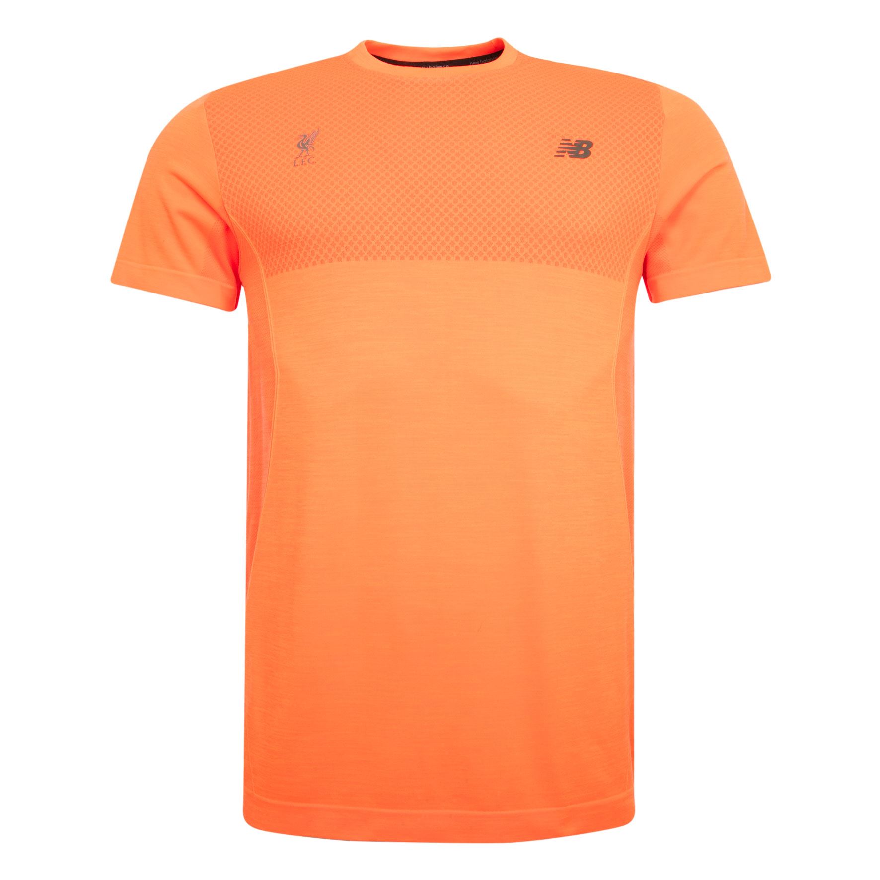 new balance orange t shirt New Balance Mens Orange Seamless Short Sleeve T Shirt Liverpool FC ...