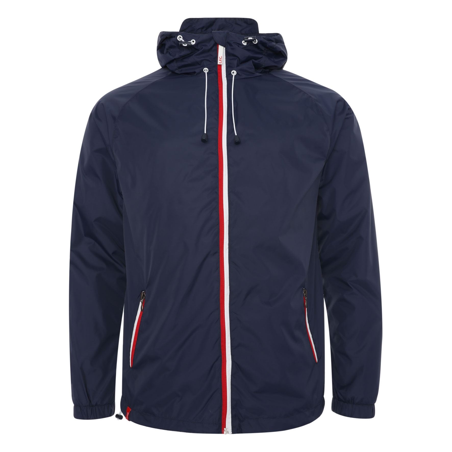 Liverpool FC Mens Navy Contrast Zip Kagool Jacket LFC Official