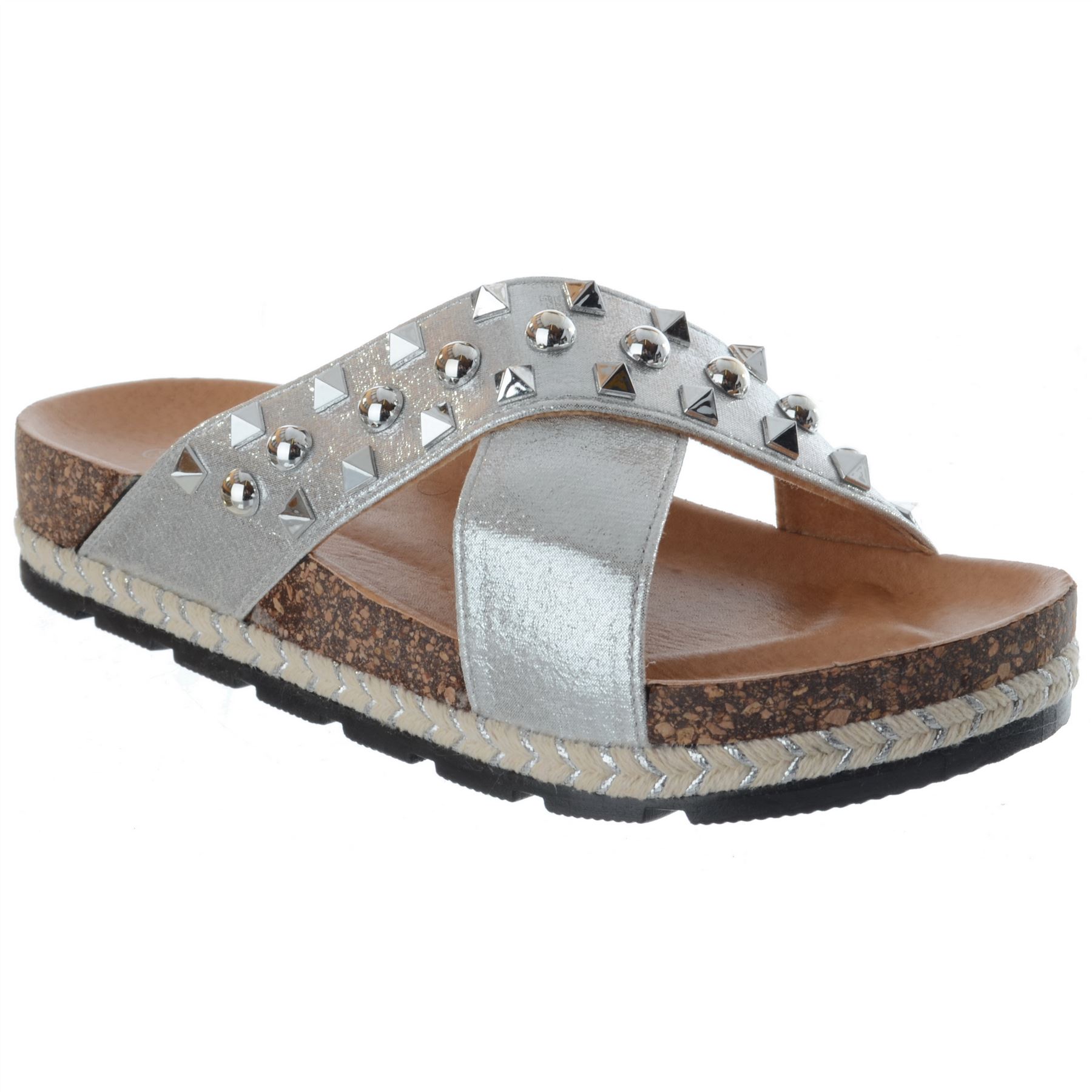 Womens Ladies Low Wedge Flatform Slip On Mules Espadrilles Sandals Shoes Size | eBay