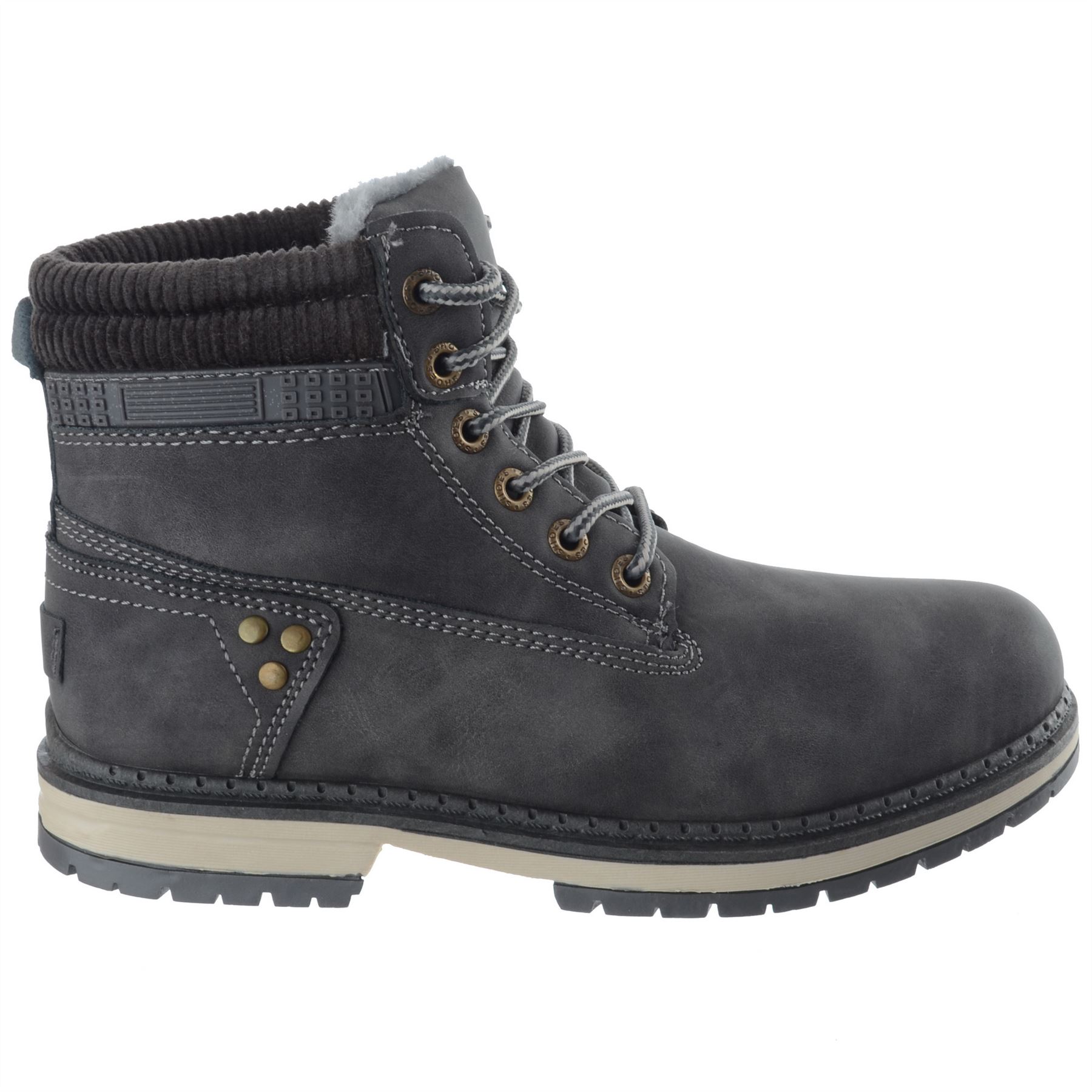 WOMENS LADIES FLEECE COLLAR LACE UP WORK BIKER COMBAT DESERT ANKLE BOOTS SIZE