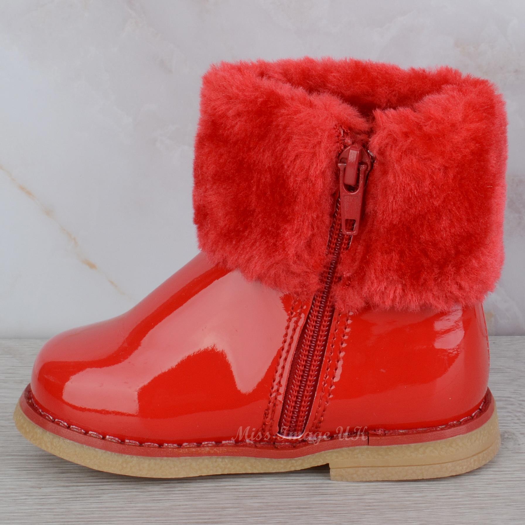 BABY GIRLS INFANTS TODDLER DIAMANTE BOW ZIP UP FLAT ANKLE BOOTS SHOES