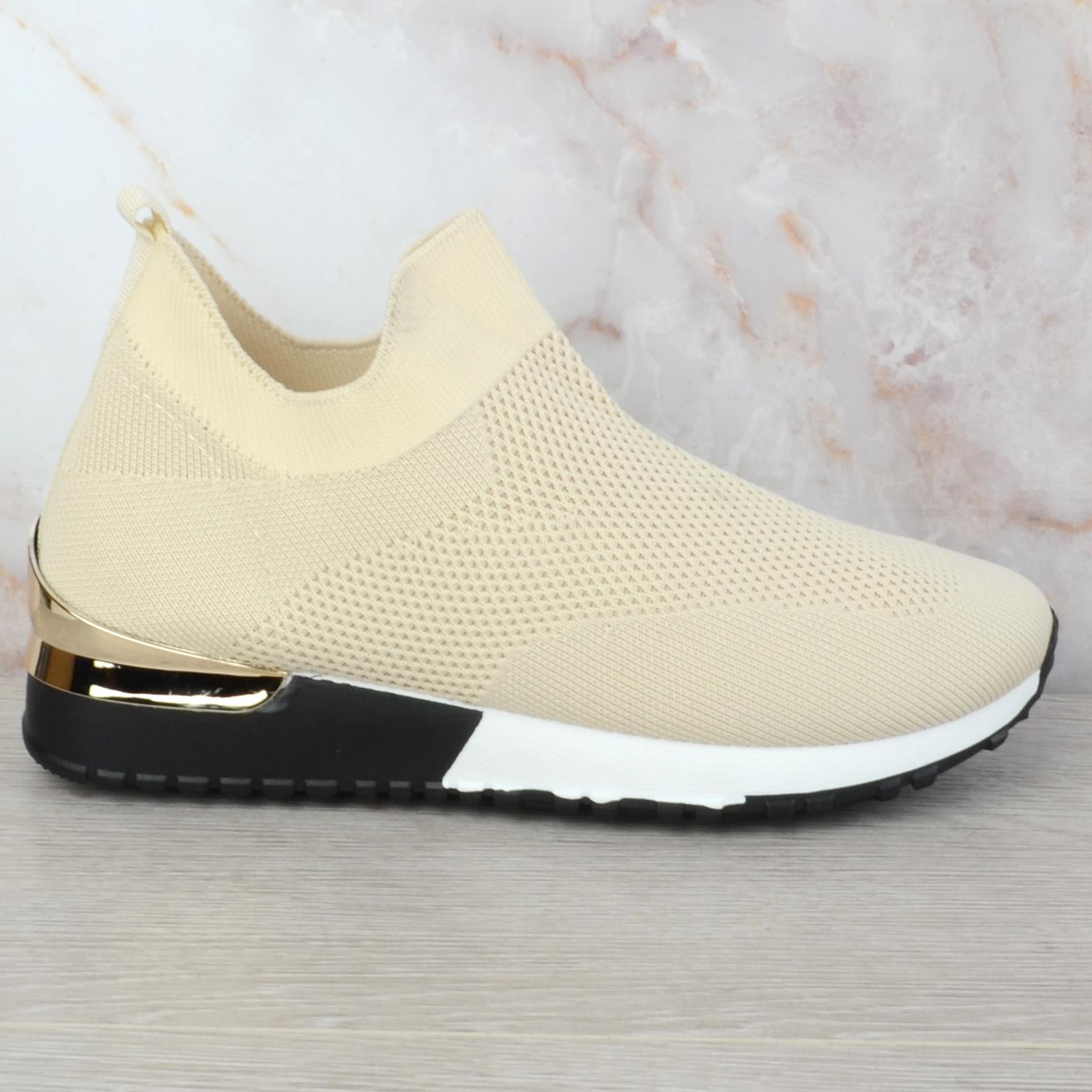 WOMENS LADIES PULL ON SOCK WEDGE HEEL TRAINERS SNEAKERS PUMPS SPORTS SHOES SIZE - Picture 9 of 22