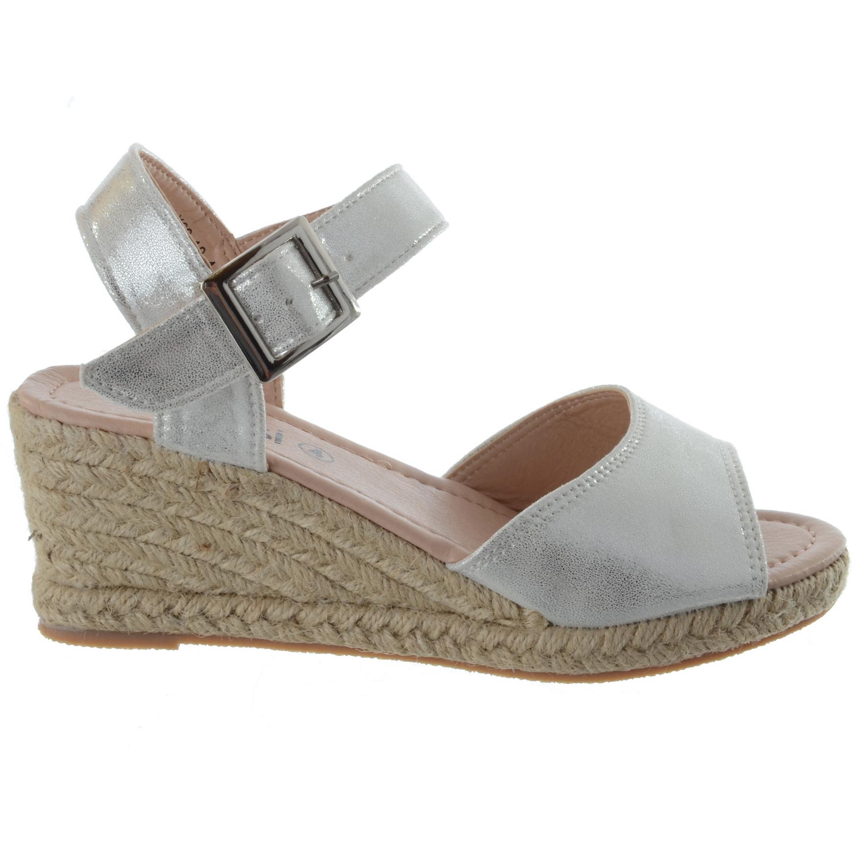 Mujeres Medio Bajo Tacón Con Plataforma Sandalias De Tiras Alpargatas  Hebilla de Verano Señoras Tamaño | eBay