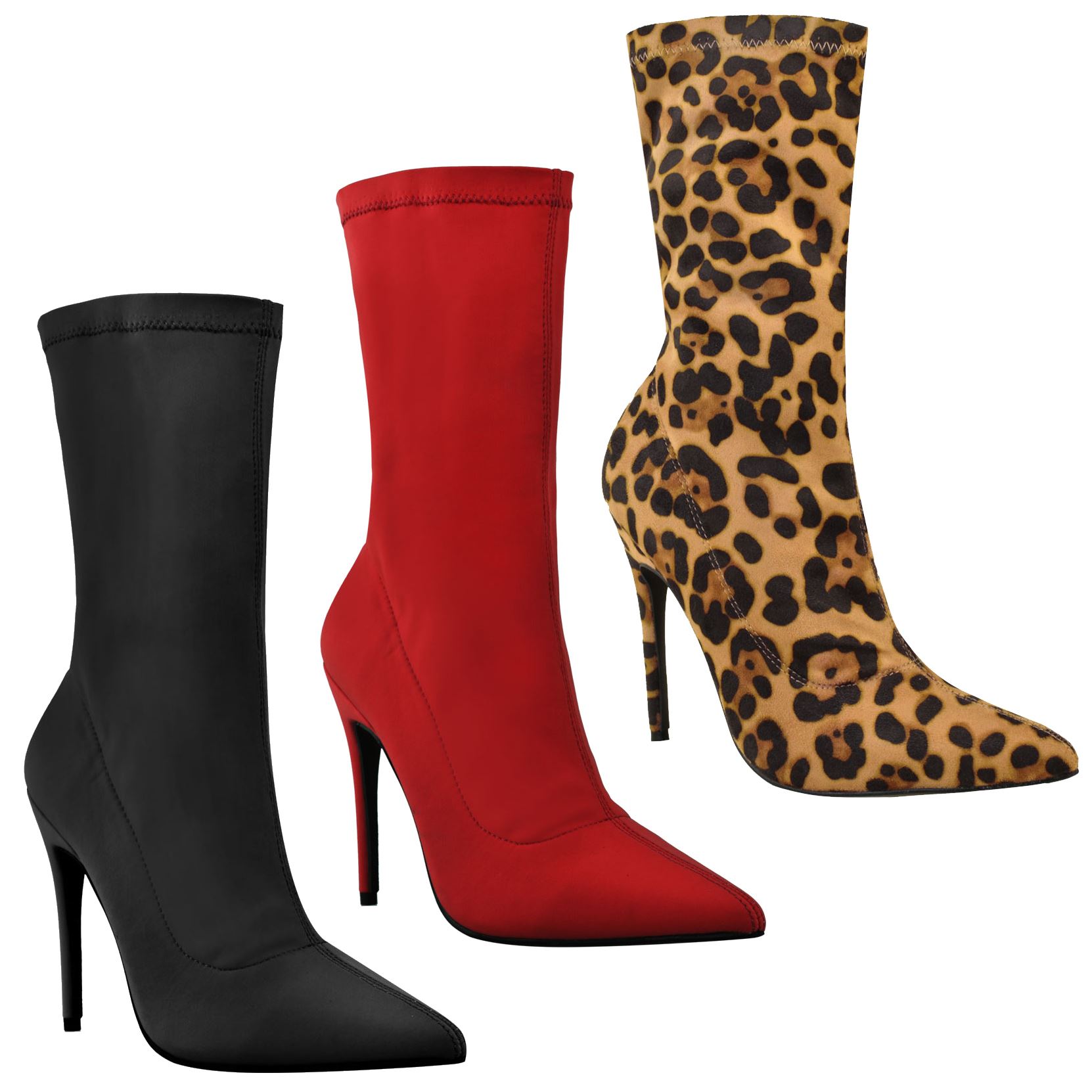red lycra boots
