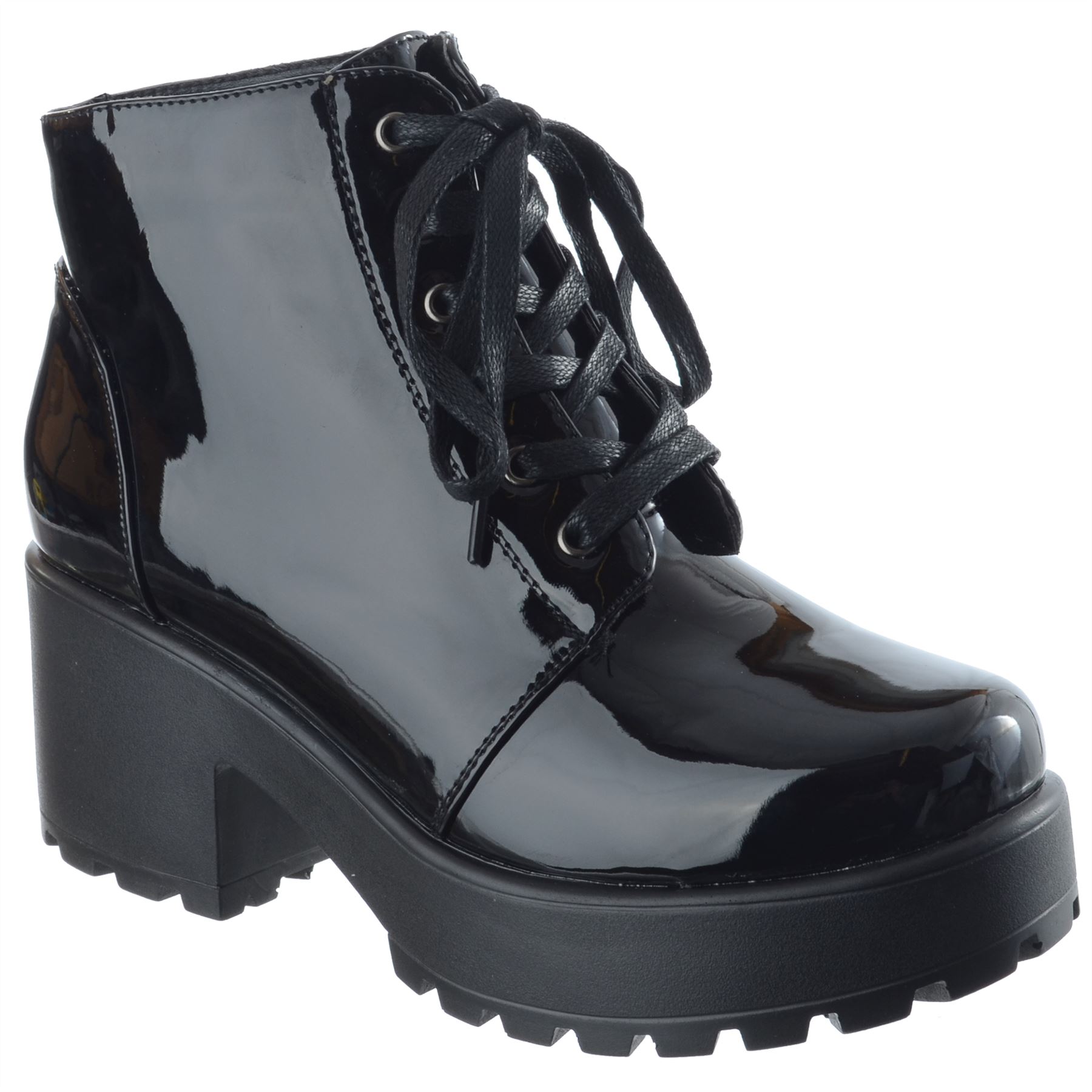 chunky heel platform combat boots