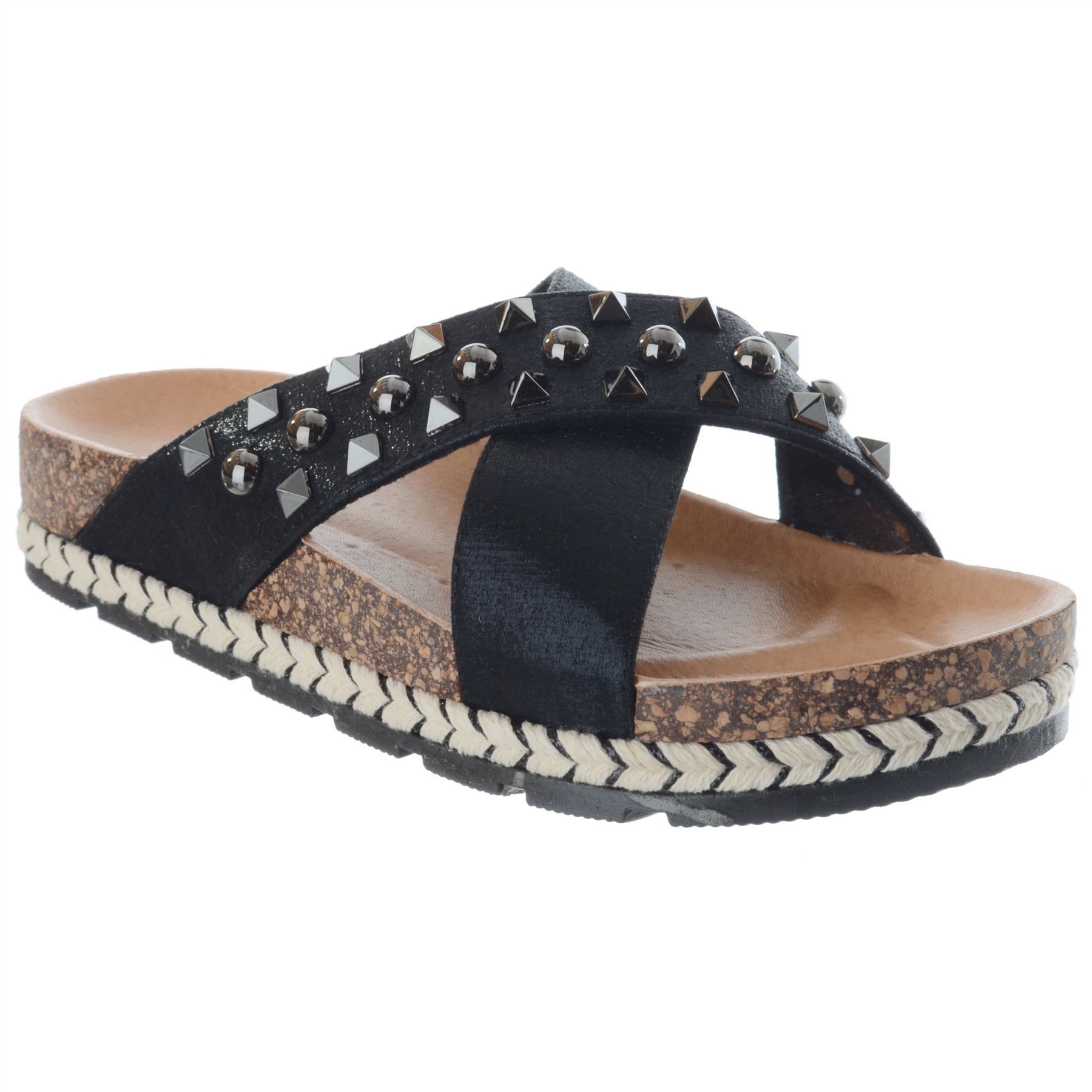 Womens Ladies Low Wedge Flatform Slip On Mules Espadrilles Sandals Shoes Size | eBay