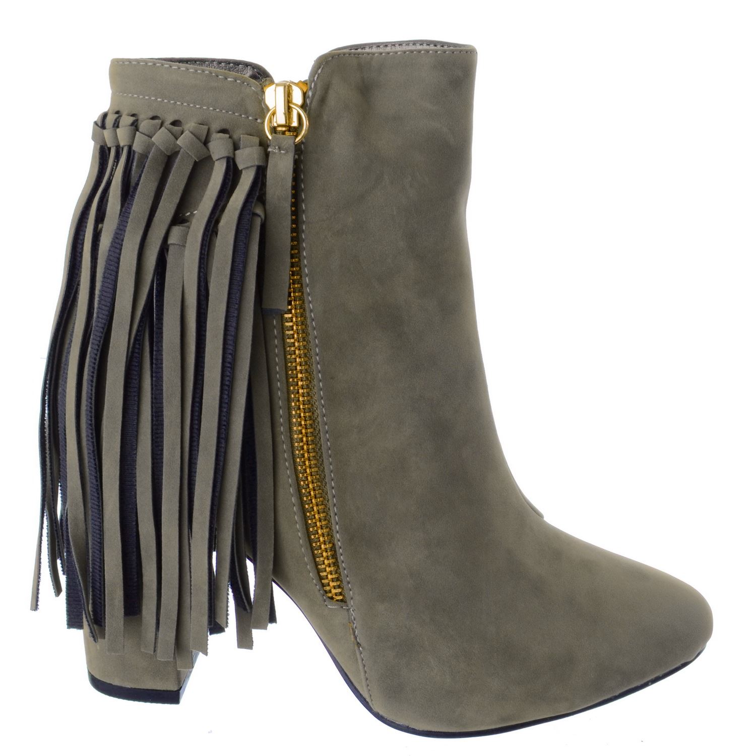 NEW WOMENS PULL ON ZIP TASSELS FLAT LOW HEEL CHELSEA CASUAL FASHION ANKLE BOOT