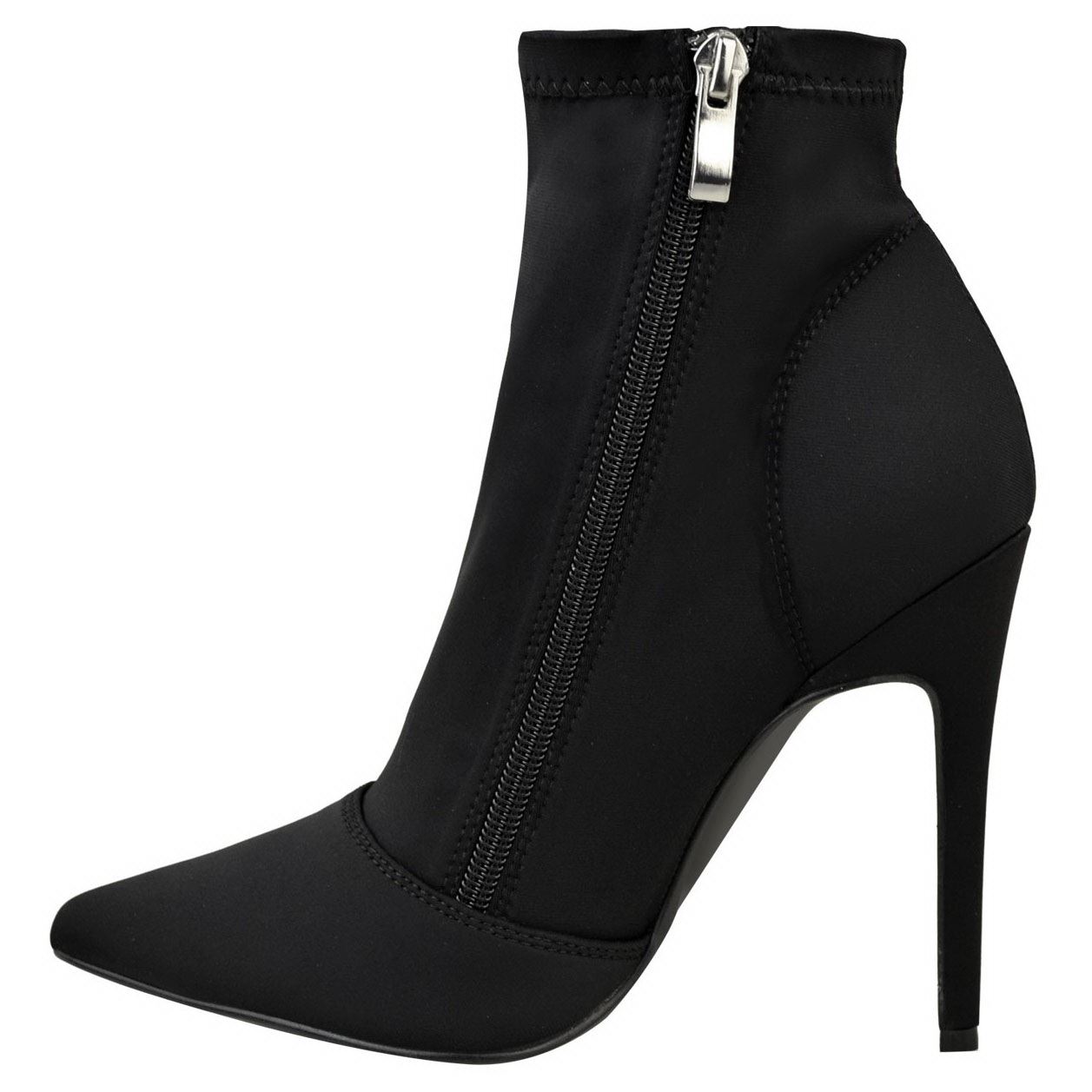 Womens High Stiletto Heel Pointy Toe Ladies Fitted Zip Up Ankle Boots Shoes Size | eBay