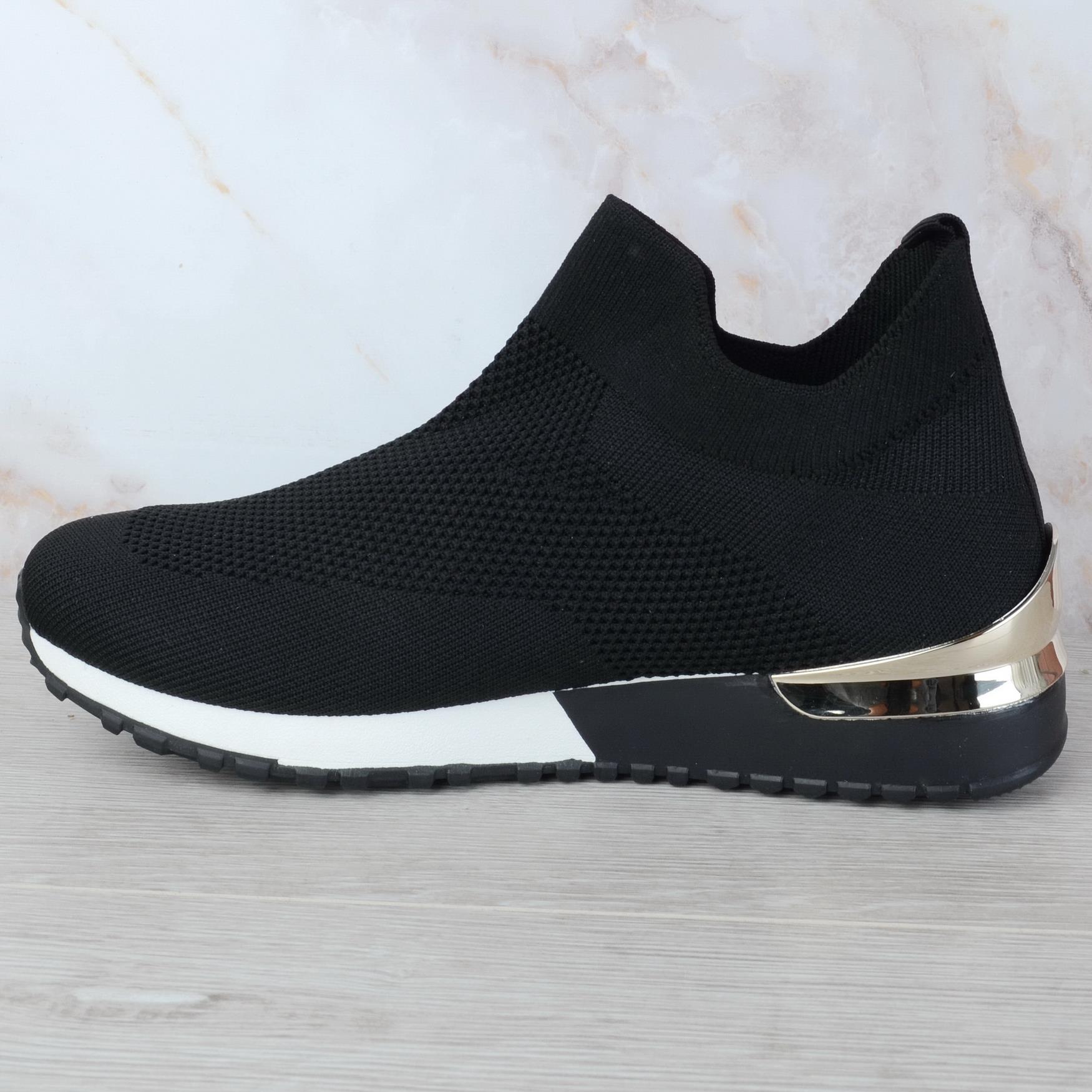 WOMENS LADIES PULL ON SOCK WEDGE HEEL TRAINERS SNEAKERS PUMPS SPORTS SHOES SIZE - Picture 7 of 22