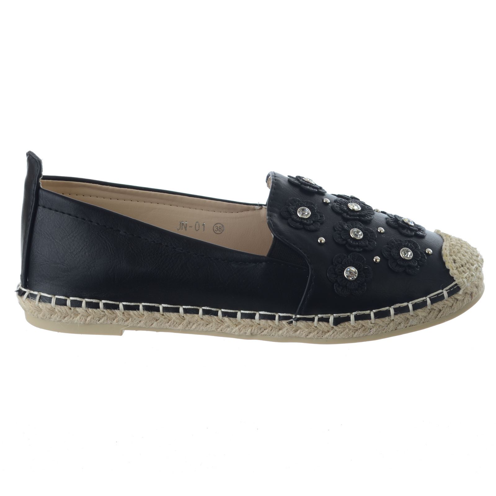 Womens Ladies Slip On Flat Espadrilles Casual Summer Sandals Shoes Pumps Size