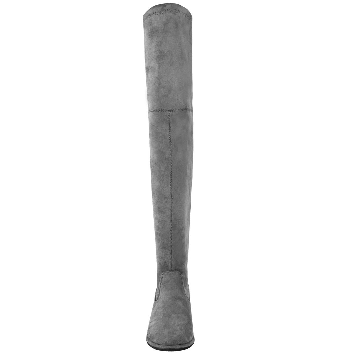 WOMENS LADIES LOW FLAT HEEL OVER THE KNEE THIGH HIGH STRETCH RIDING BOOTS SIZE eBay