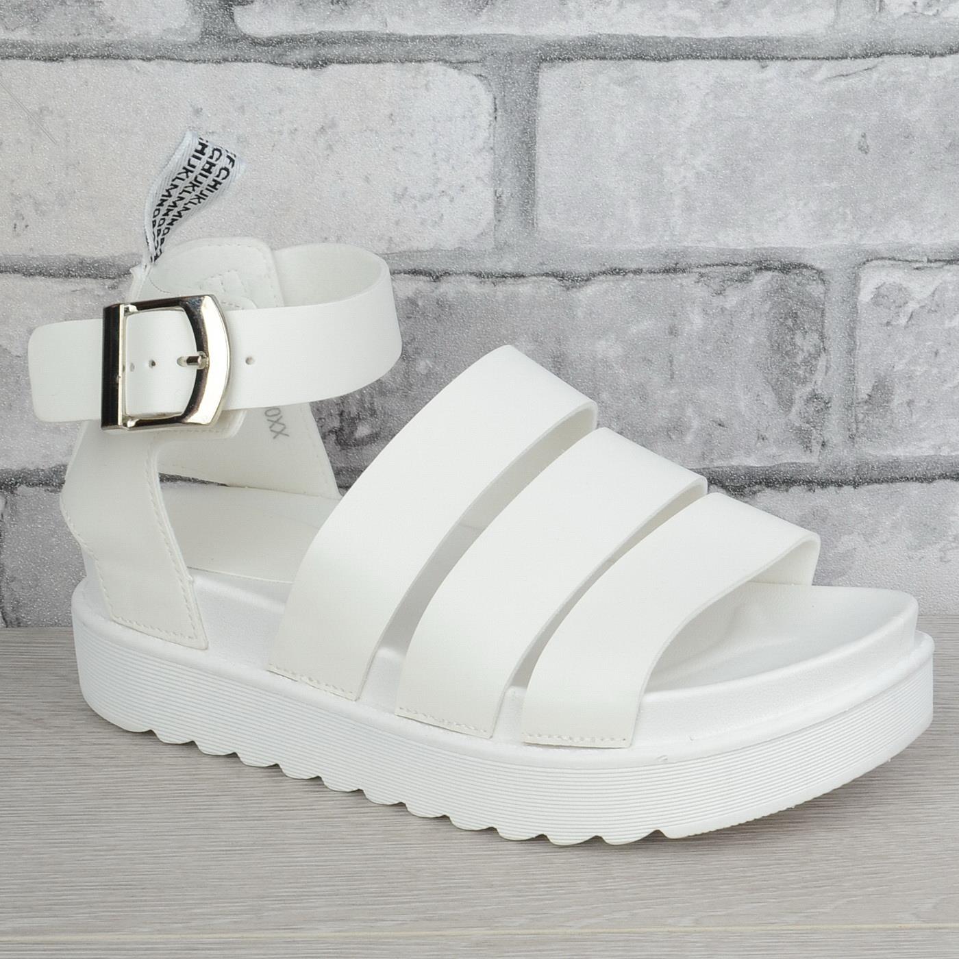 WOMENS LADIES COMFY LOW PLATFORM ANKLE STRAP GLADIATOR CHUNKY SOLE SANDALS SIZE