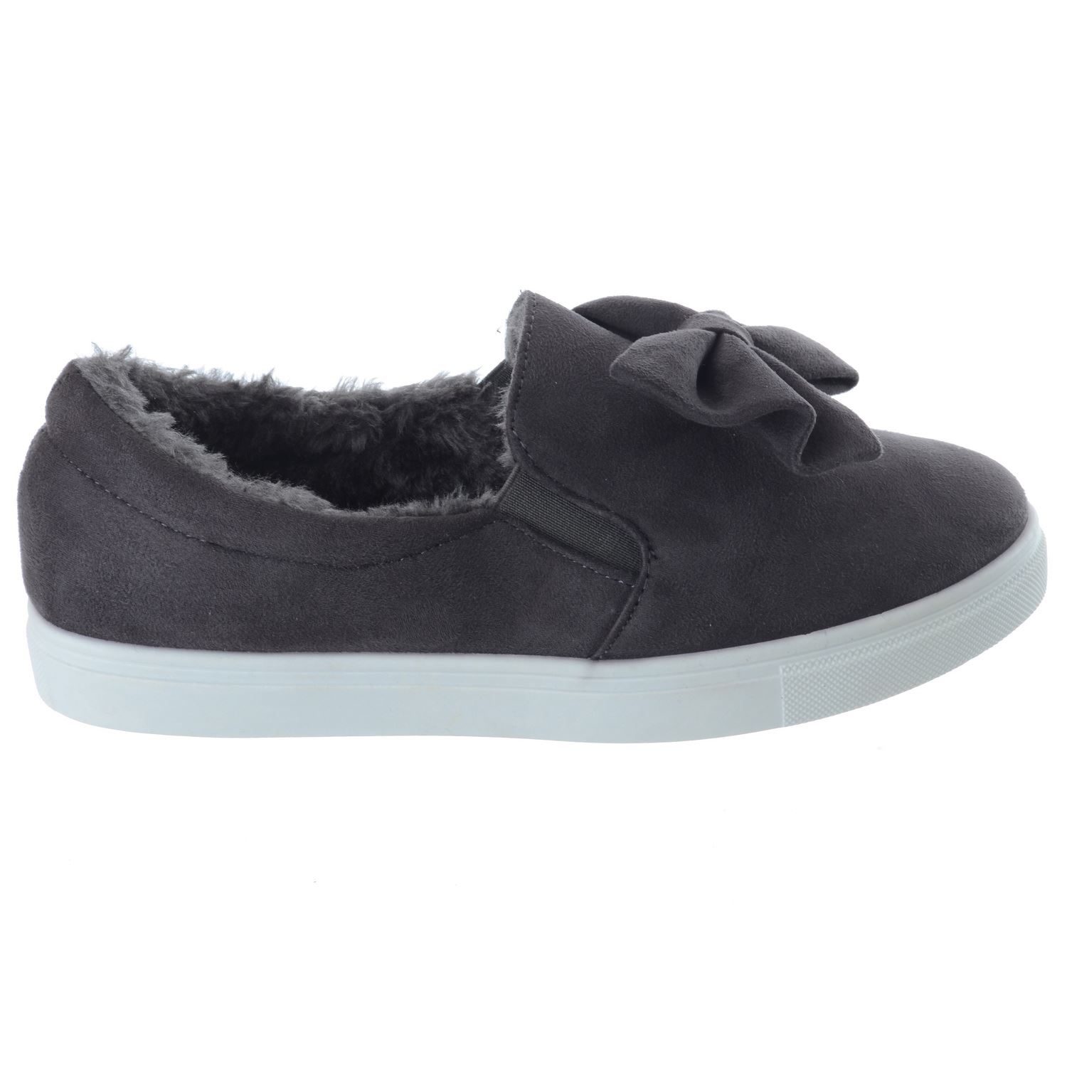 fur lined slip on trainers
