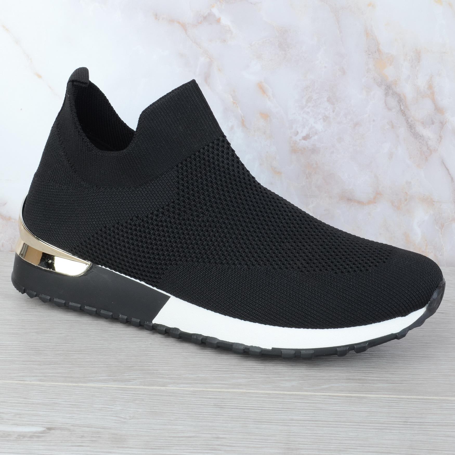 WOMENS LADIES PULL ON SOCK WEDGE HEEL TRAINERS SNEAKERS PUMPS SPORTS SHOES SIZE - Picture 5 of 22