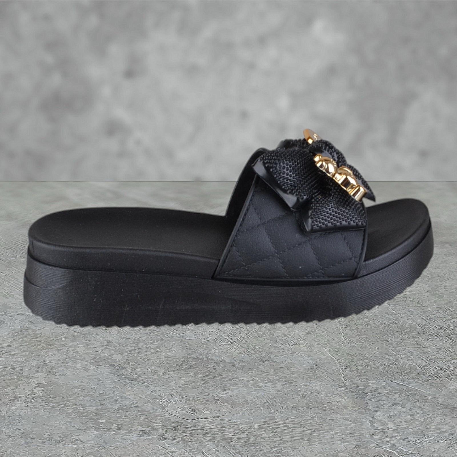 WOMENS LADIES SLIP ON LOW WEDGE HEEL SUMMER SLIDERS FLIP FLOPS SANDALS SIZE - Picture 3 of 7
